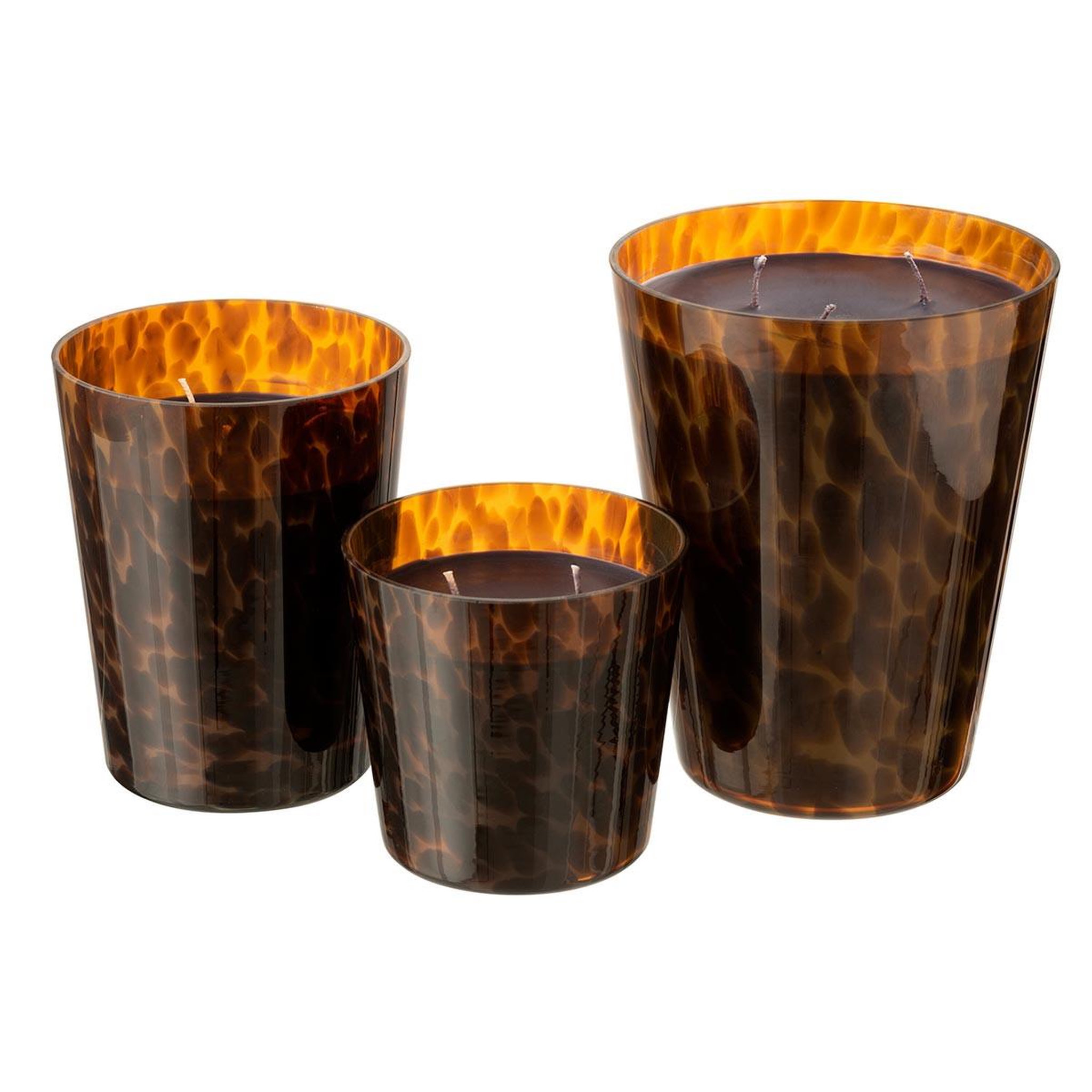 Voir la diapositive 3 : J-LINE Bougie parfumée  noa  16cm bois de santal marron