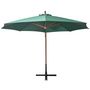 Voir la diapositive 3 : VIDAXL Parasol suspendu avec poteau en bois 350 cm vert