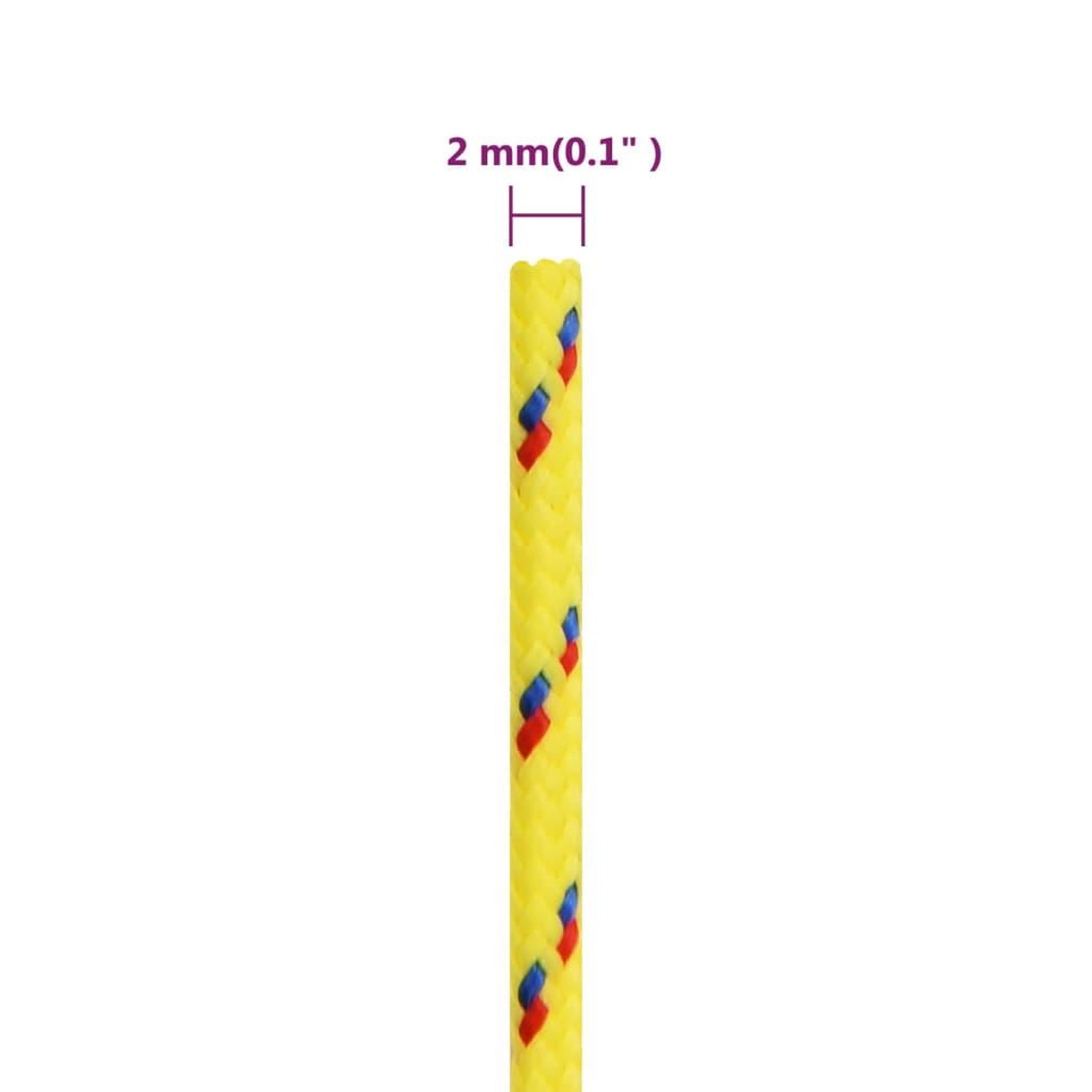 Voir la diapositive 6 : VIDAXL Corde de bateau Jaune 2 mm 100 m Polypropylene