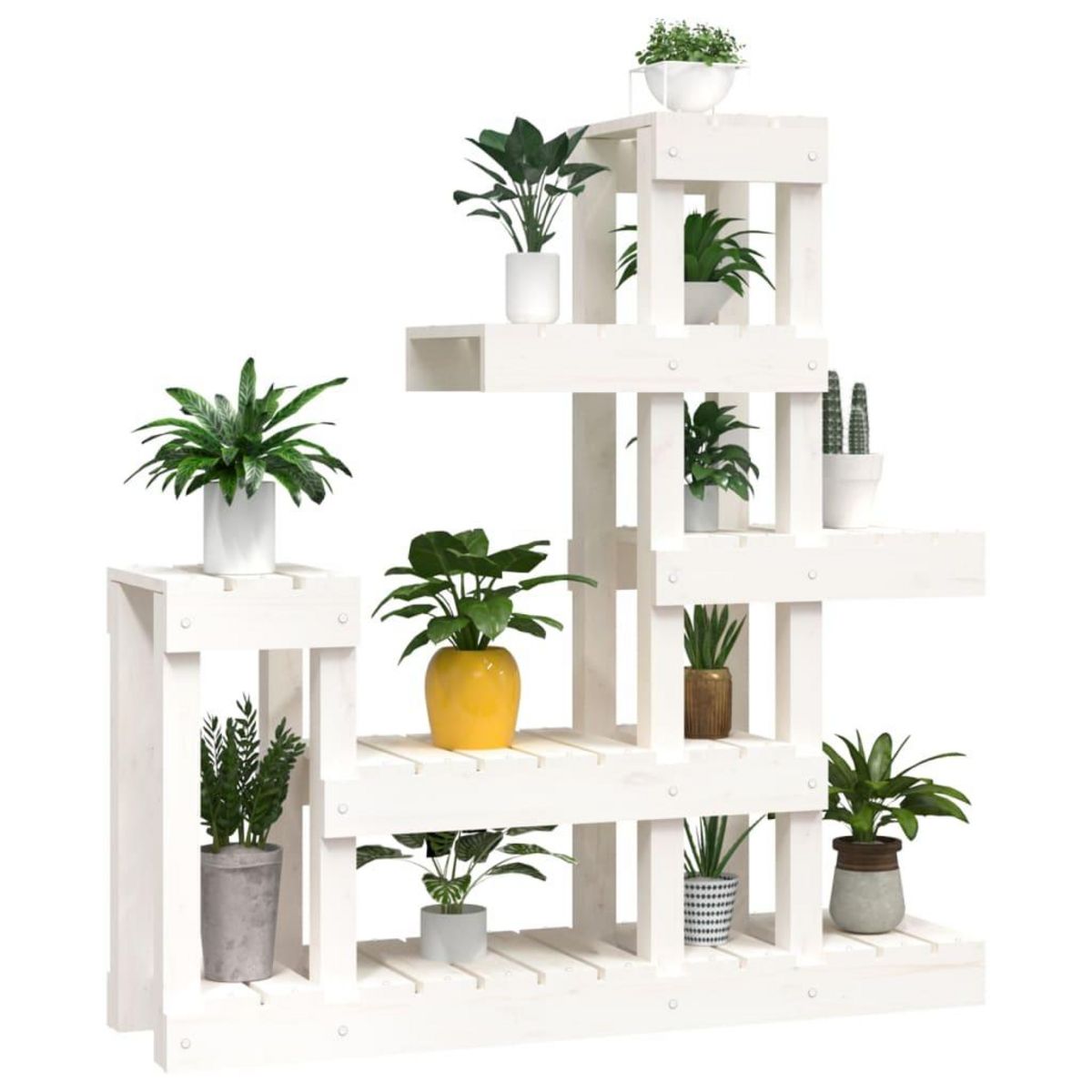 VIDAXL Support a plantes Blanc 92x25x97 cm Bois massif de pin