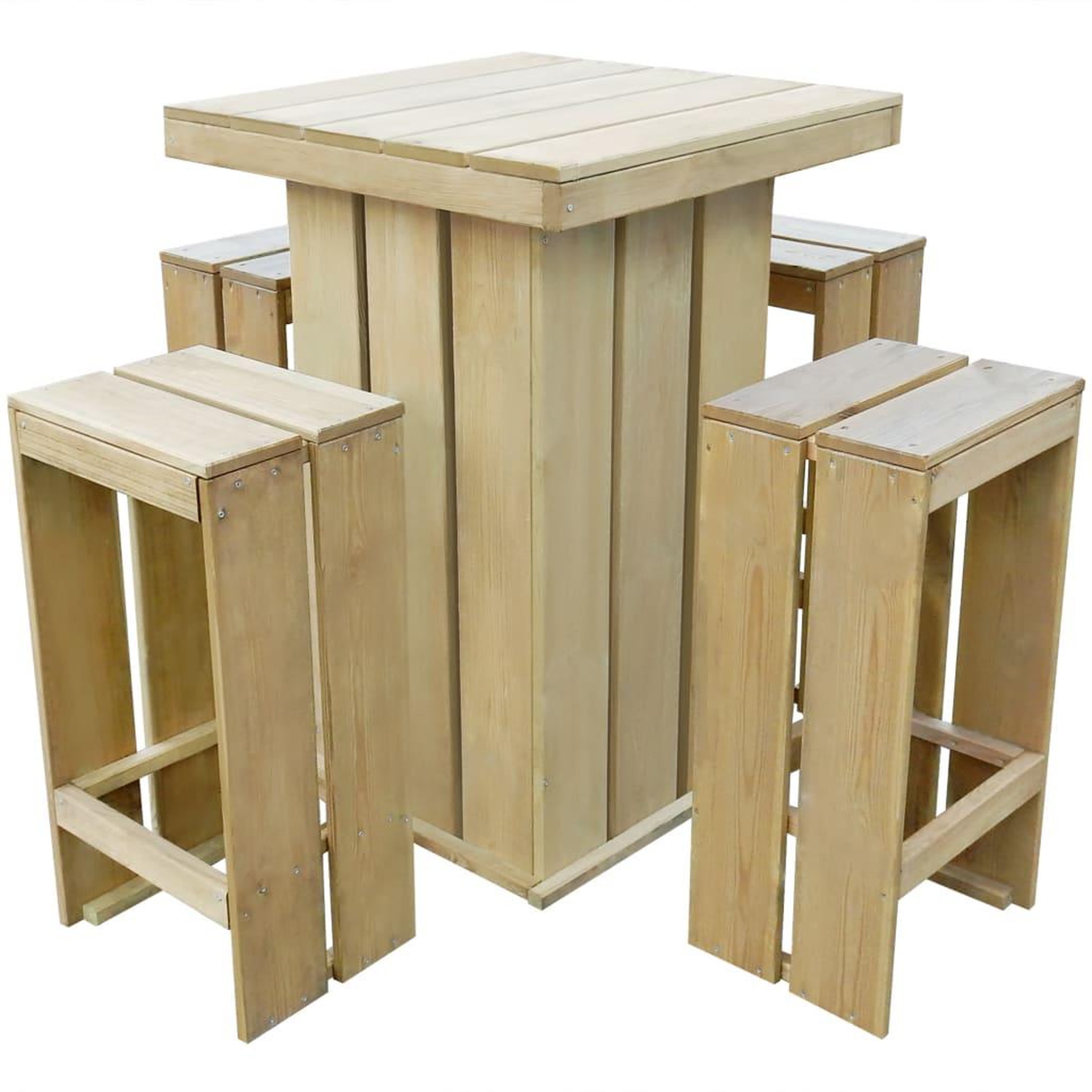 Voir la diapositive 1 : VIDAXL Ensemble a manger d'exterieur 5 pcs Bois de pin impregne