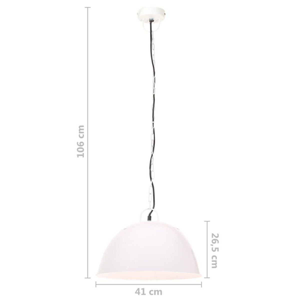 VIDAXL Lampe suspendue industrielle vintage 25 W Blanc Rond 41 cm E27