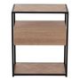 Voir la diapositive 4 : Paris Prix Table d'Appoint 1 Tiroir  Miraza  61cm Naturel & Noir