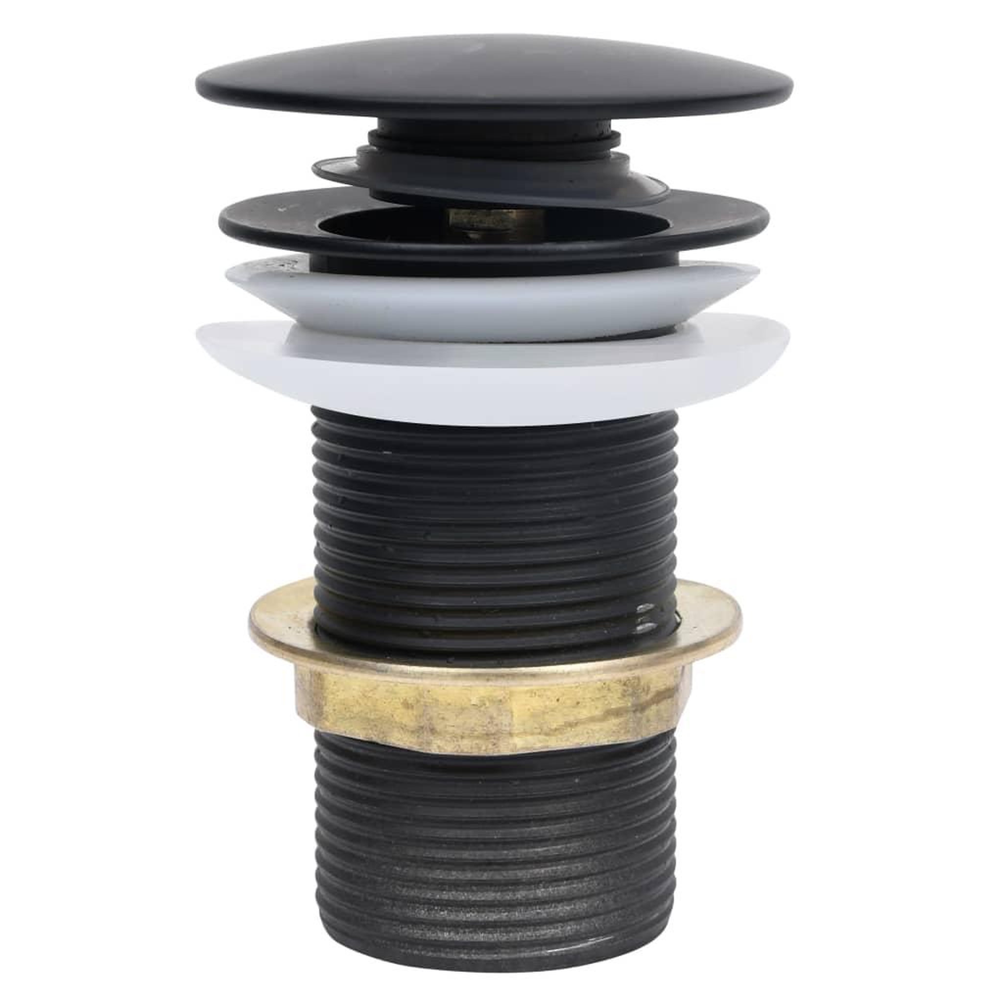 Voir la diapositive 3 : VIDAXL Drain a poussoir sans debordement Noir 6,4x6,4x9,1 cm