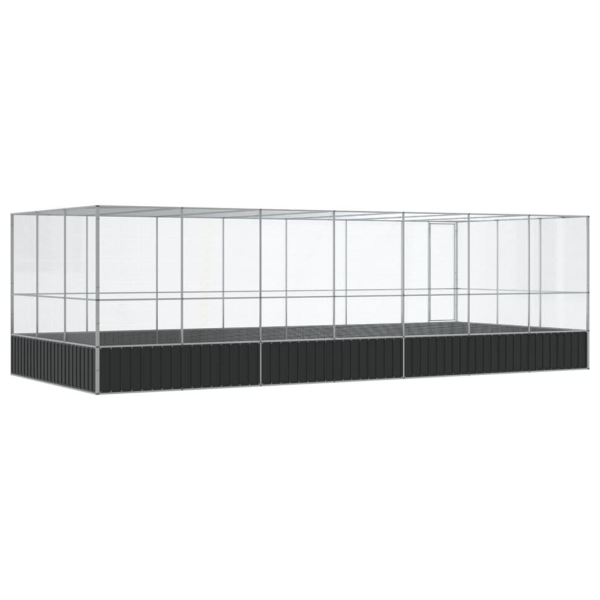 VIDAXL Voliere avec extension argente 725x307x212 cm acier