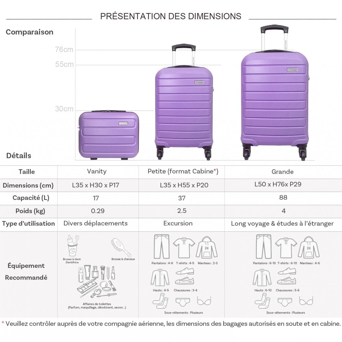 David Jones Lot 2 valises cabine et soute et vanity rigides