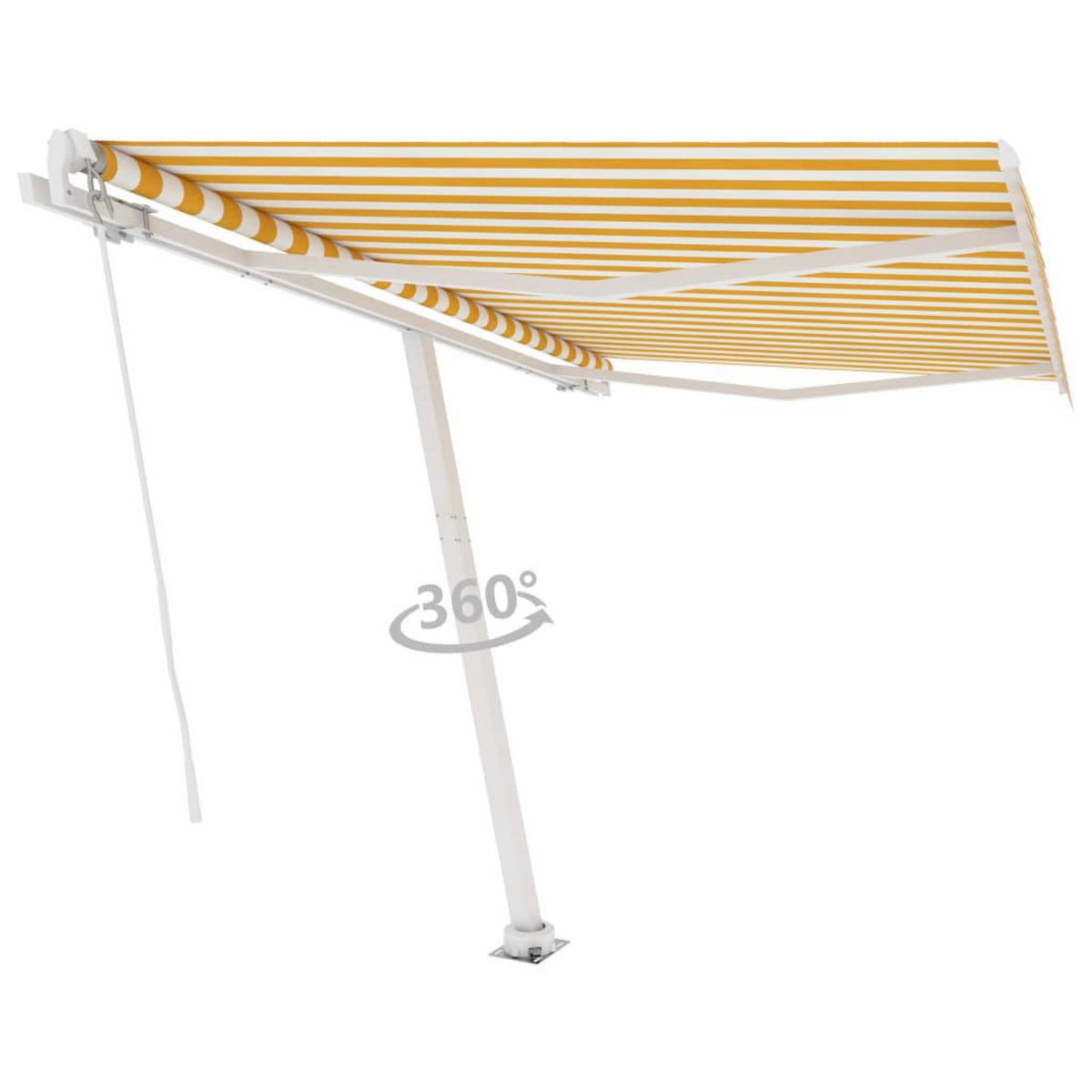 VIDAXL Auvent manuel retractable sur pied 300x250 cm Jaune/Blanc
