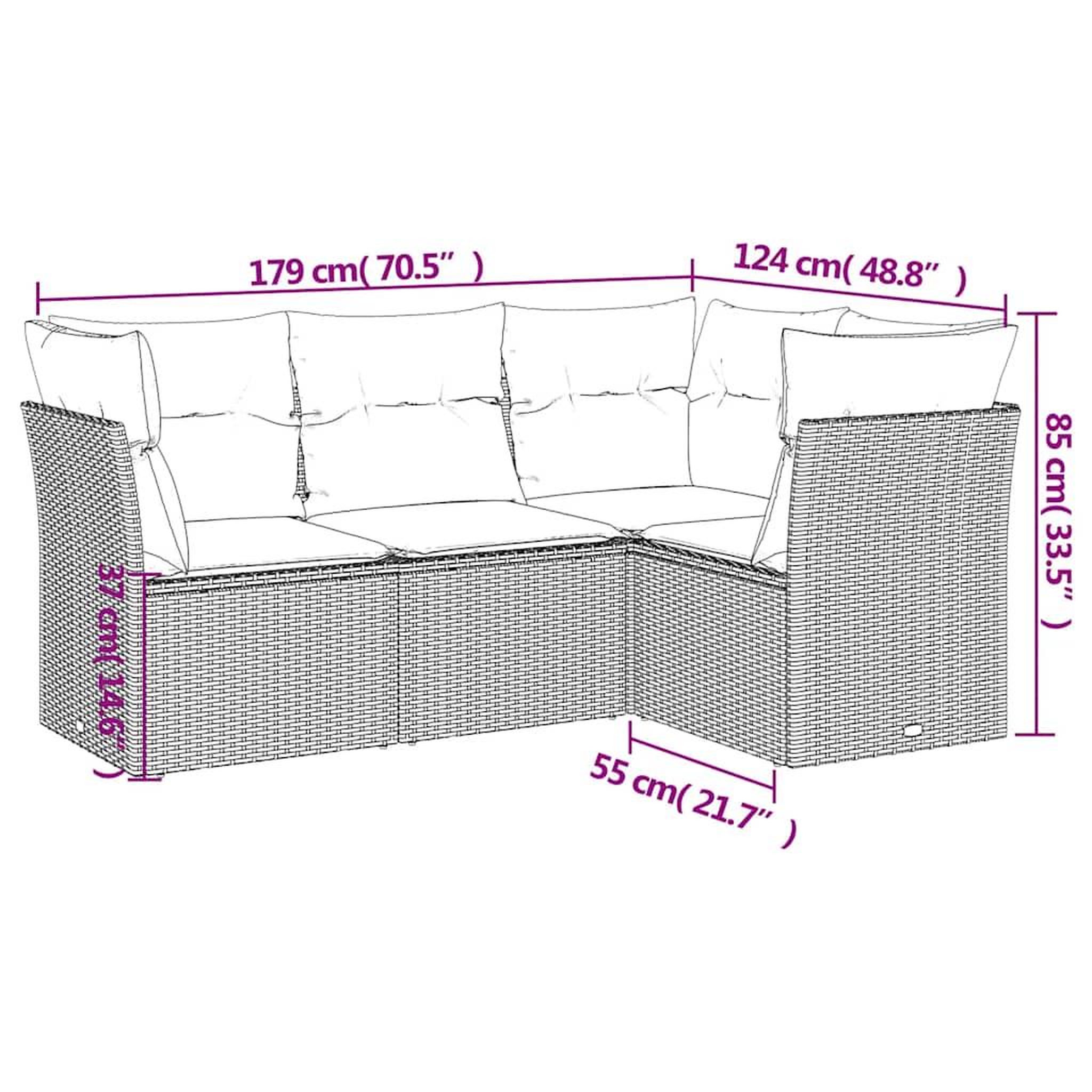 Voir la diapositive 4 : VIDAXL Salon de jardin 4 pcs avec coussins noir resine tressee