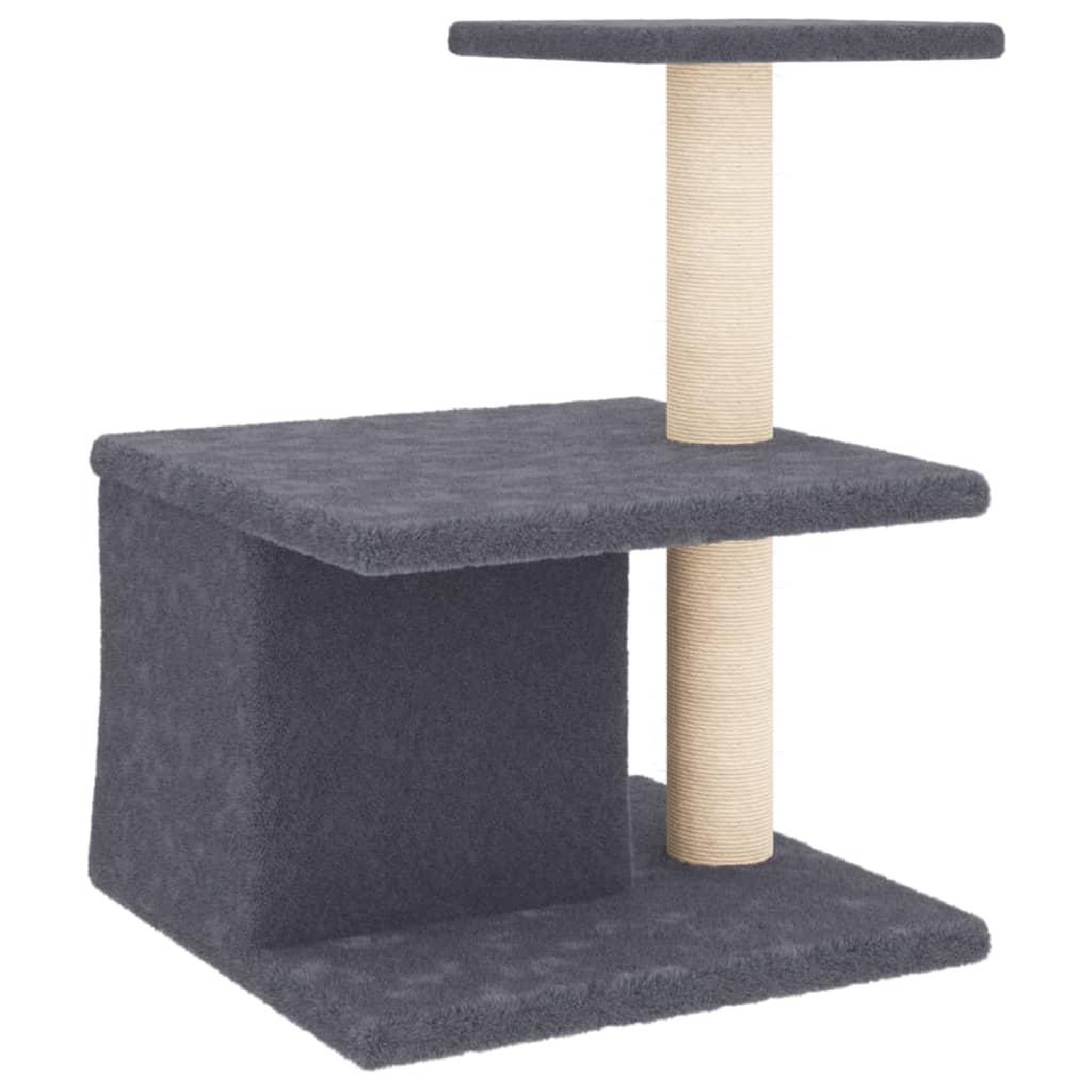 Voir la diapositive 5 : VIDAXL Arbre a chat avec griffoirs en sisal gris fonce 48 cm