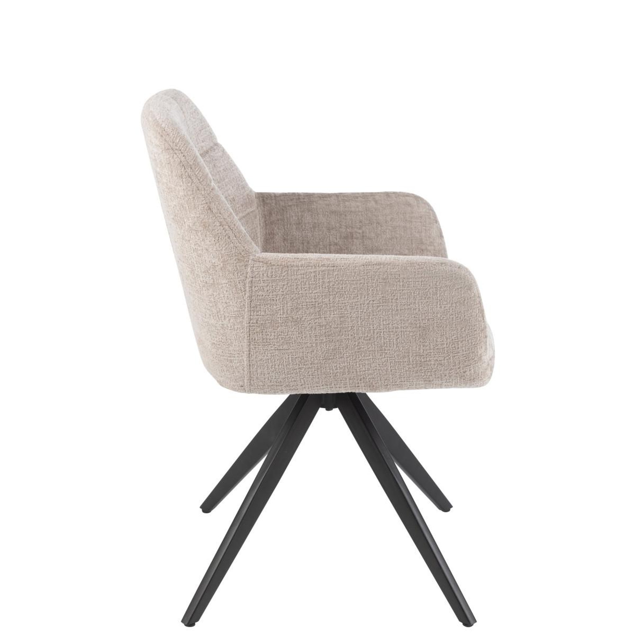 Voir la diapositive 3 : J-LINE Chaise design pivotante  louna  84cm grège