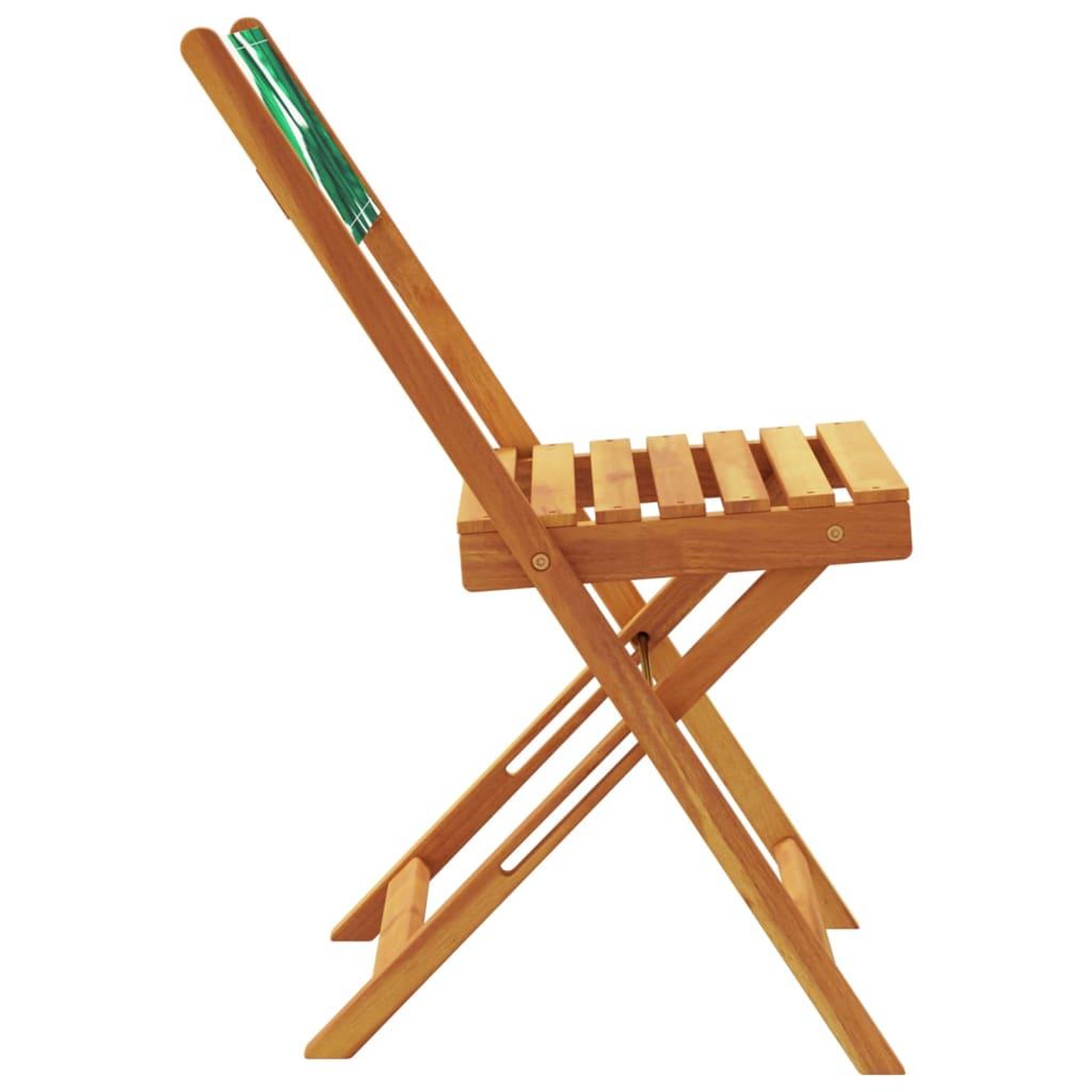 Voir la diapositive 5 : VIDAXL Chaises de jardin pliantes lot de 8 vert tissu et bois massif