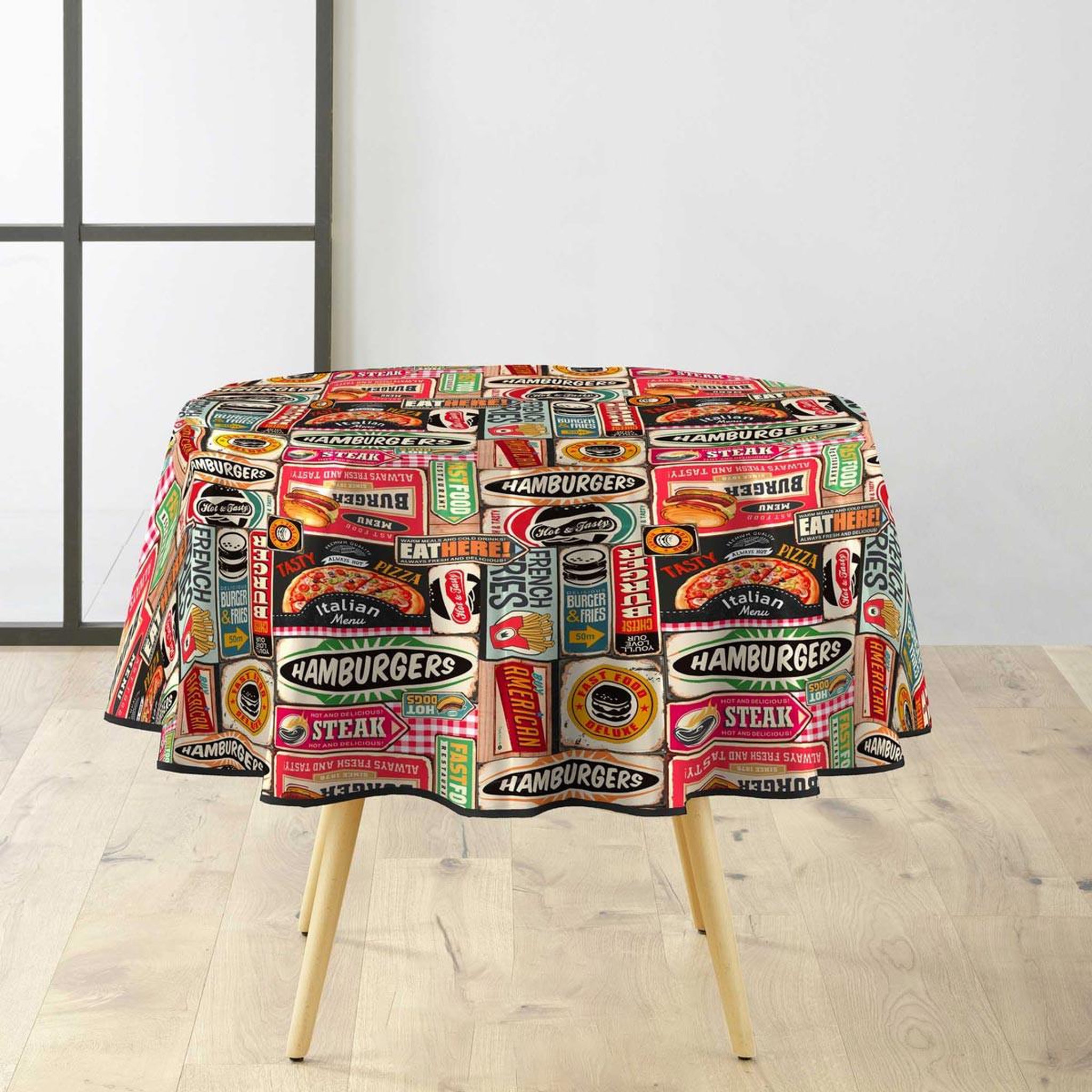 Douceur d'Intérieur Nappe toile cirée ronde  americano  160cm multicolore