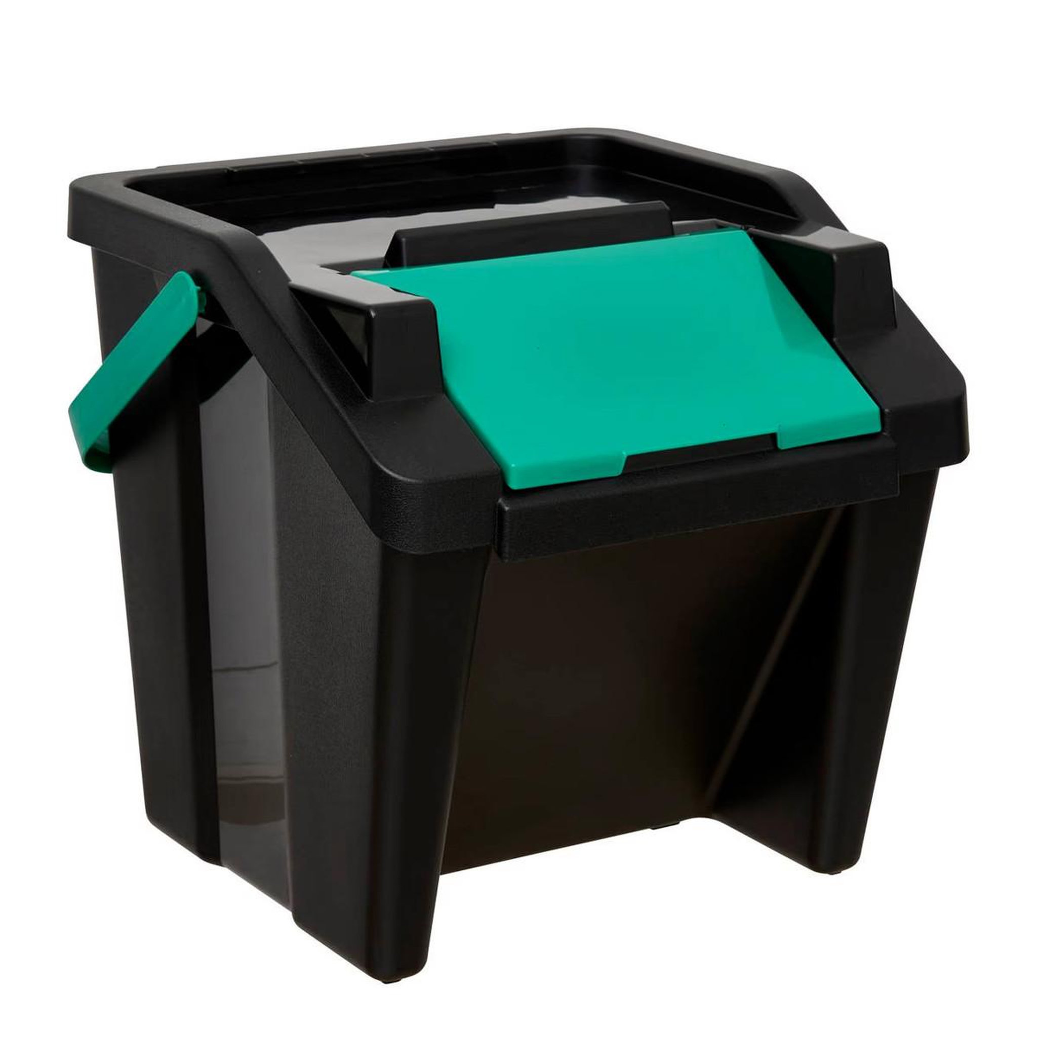Voir la diapositive 3 : FIVE Lot de poubelles de tri  empilables  30l noir