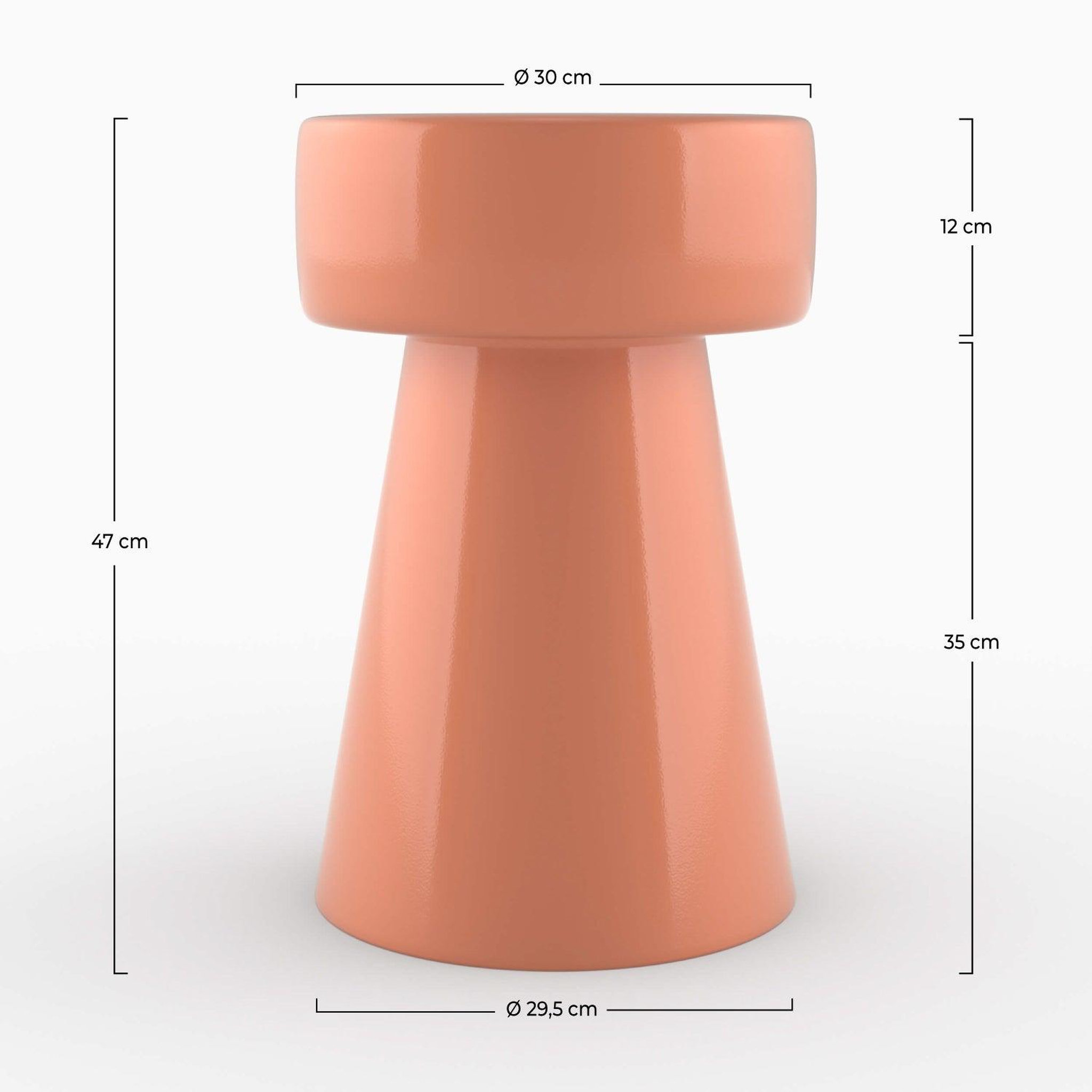 Voir la diapositive 4 : MAISON PAVANE Table d'appoint ronde en métal orange d30 cm-athéna