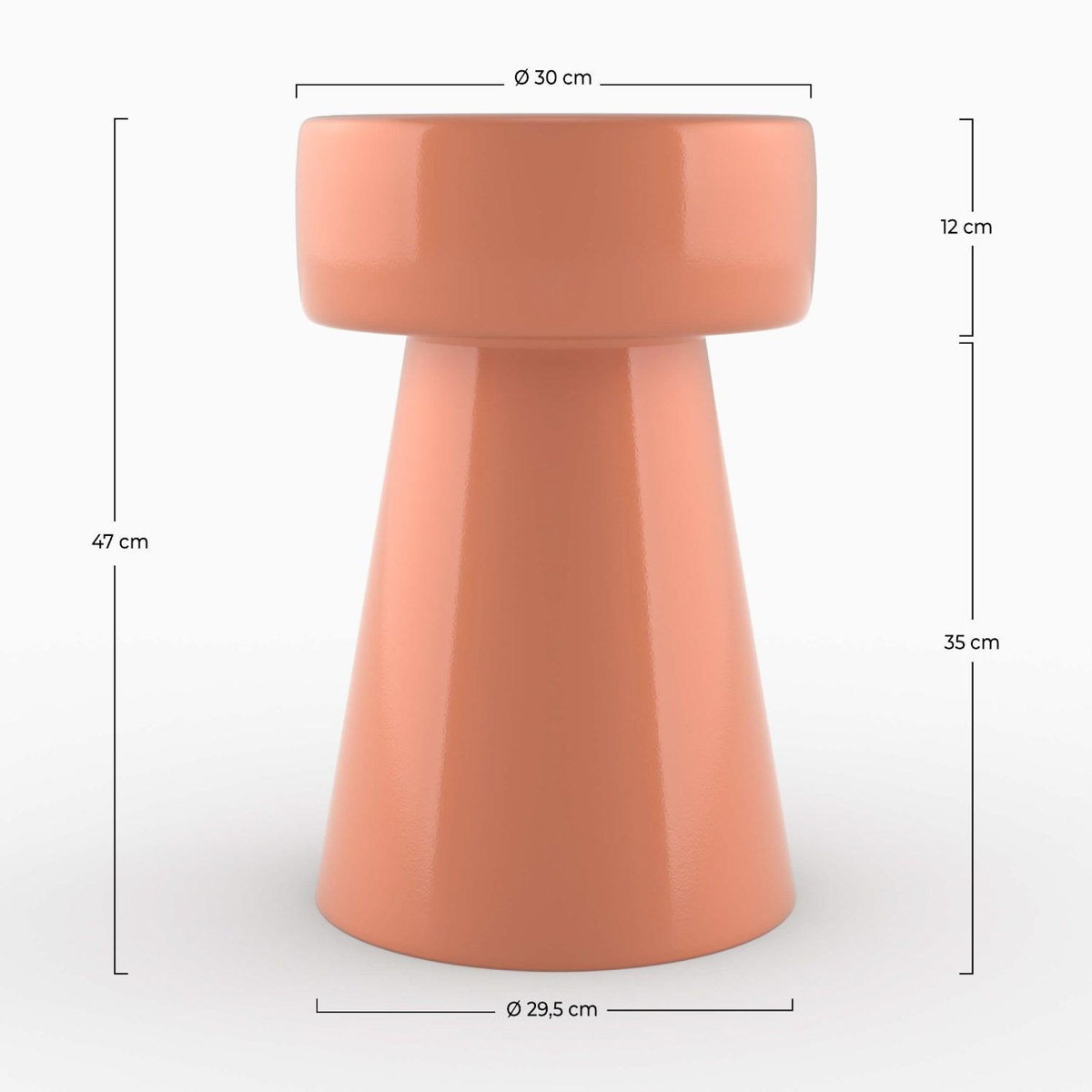 MAISON PAVANE Table d'appoint ronde en métal orange D30 cm-Athéna