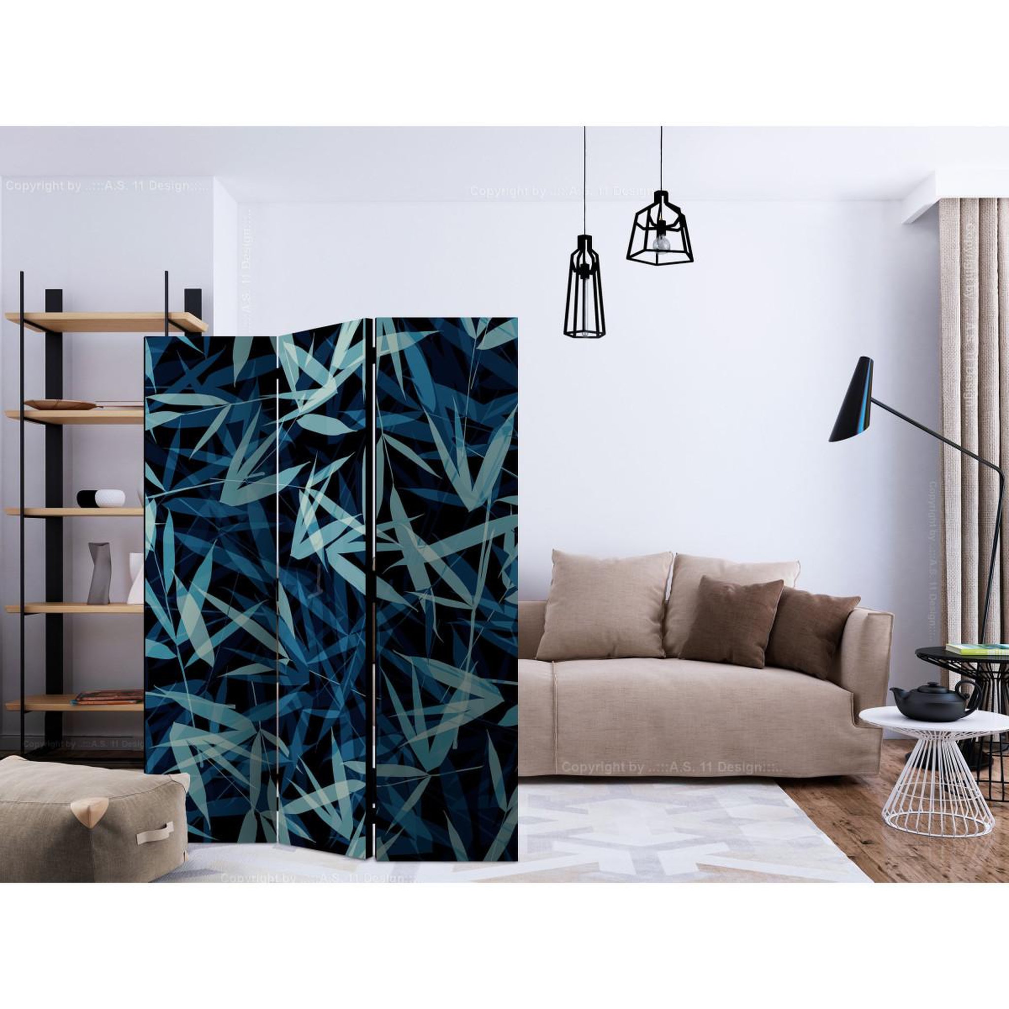 Voir la diapositive 2 : Paris Prix Paravent 3 volets  wild nature at night  135x172cm