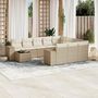 Voir la diapositive 1 : VIDAXL Salon de jardin 11 pcs avec coussins beige resine tressee