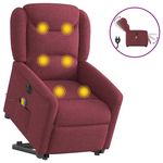 VIDAXL Fauteuil inclinable de massage electrique Rouge bordeaux Tissu