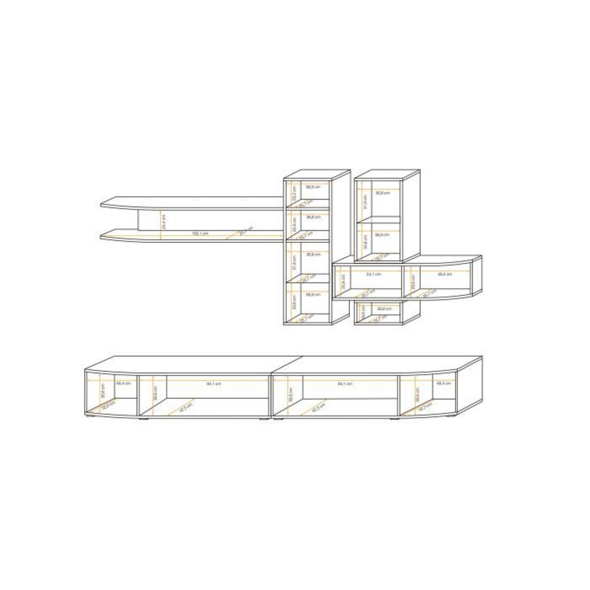 Paris Prix Ensemble Meuble TV  Manhattan  300cm Naturel
