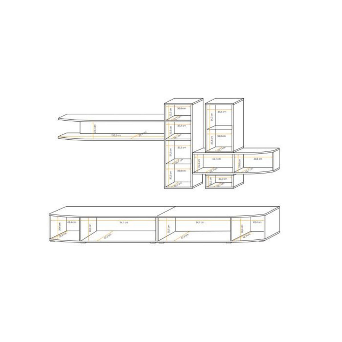 Paris Prix Ensemble Meuble TV  Manhattan  300cm Naturel