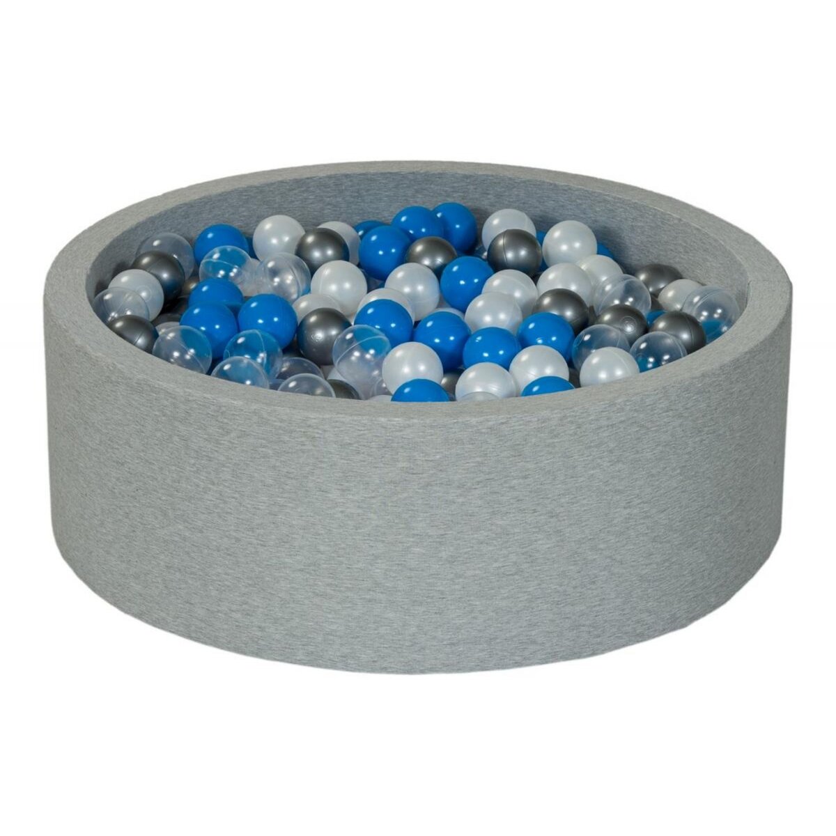  Piscine à balles perle, transparent, bleu, argent - 450 balles