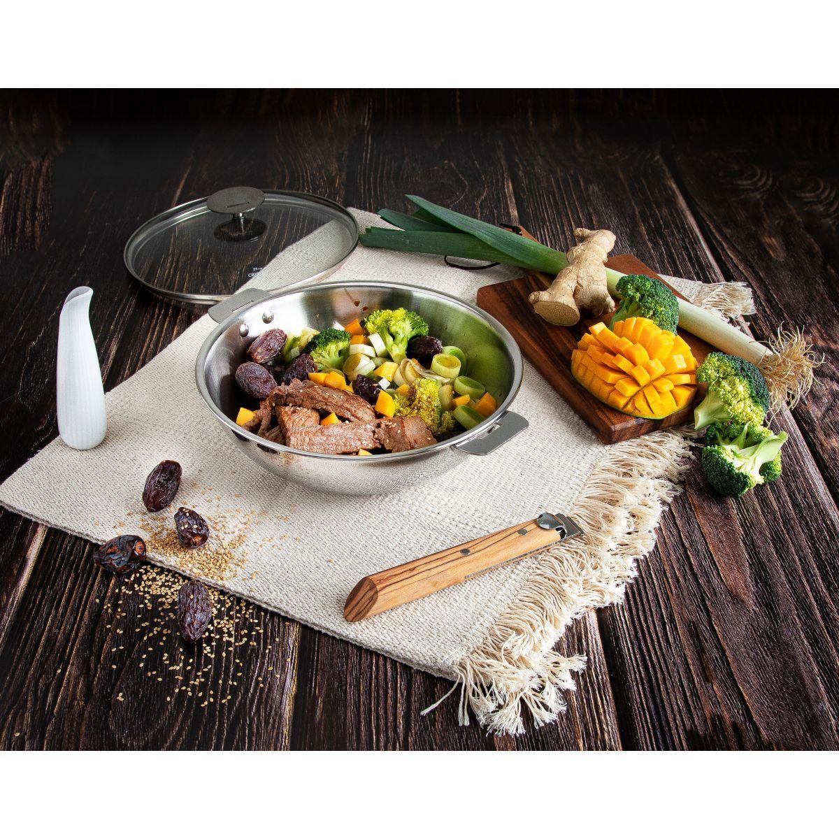 CRISTEL Wok 30cm Casteline amovible inox