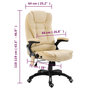 Voir la diapositive 6 : VIDAXL Chaise de bureau de massage Creme Similicuir