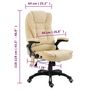 Voir la diapositive 6 : VIDAXL Chaise de bureau de massage Creme Similicuir