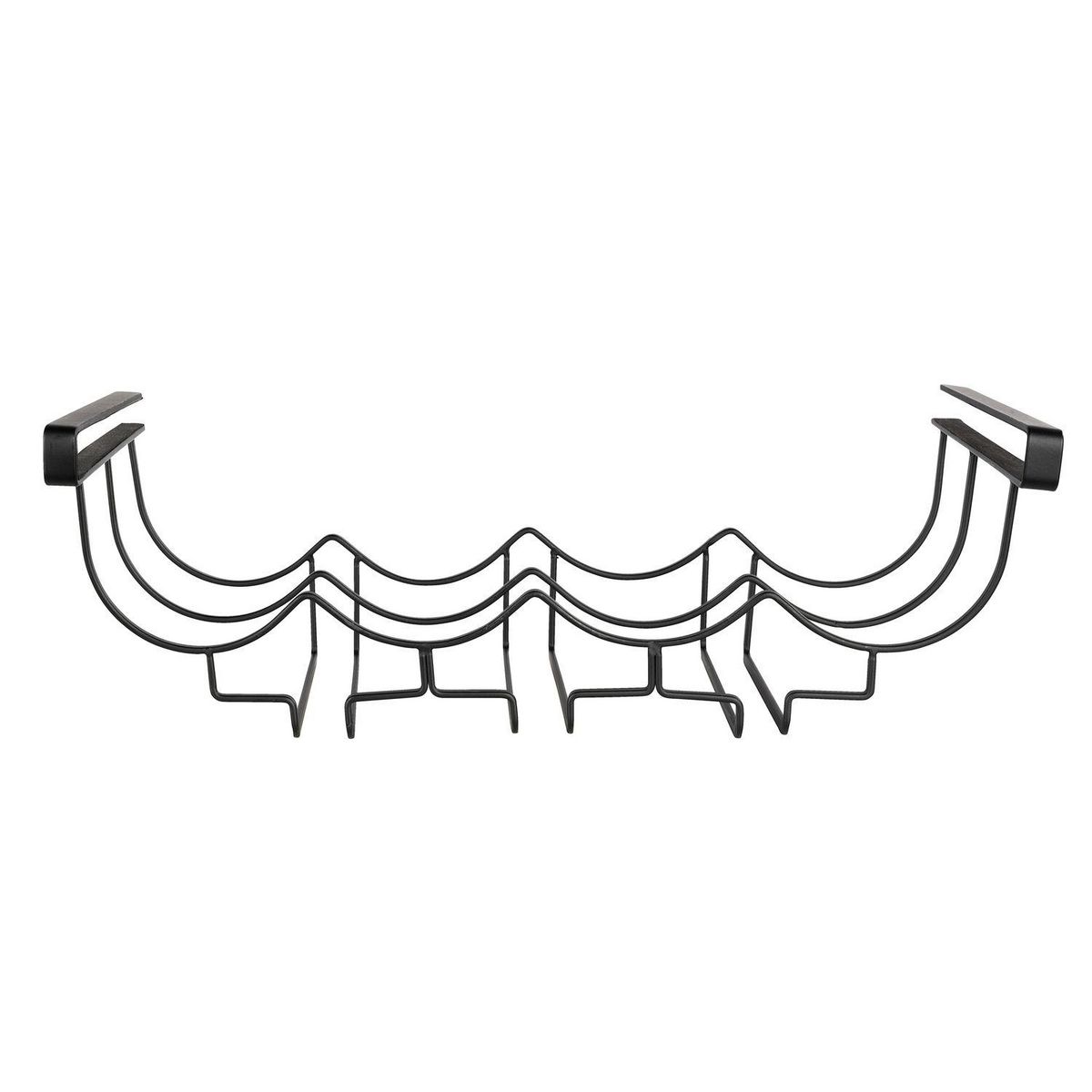 Wenko Rangement de placard cuisine - Porte bouteilles et verre - Noir