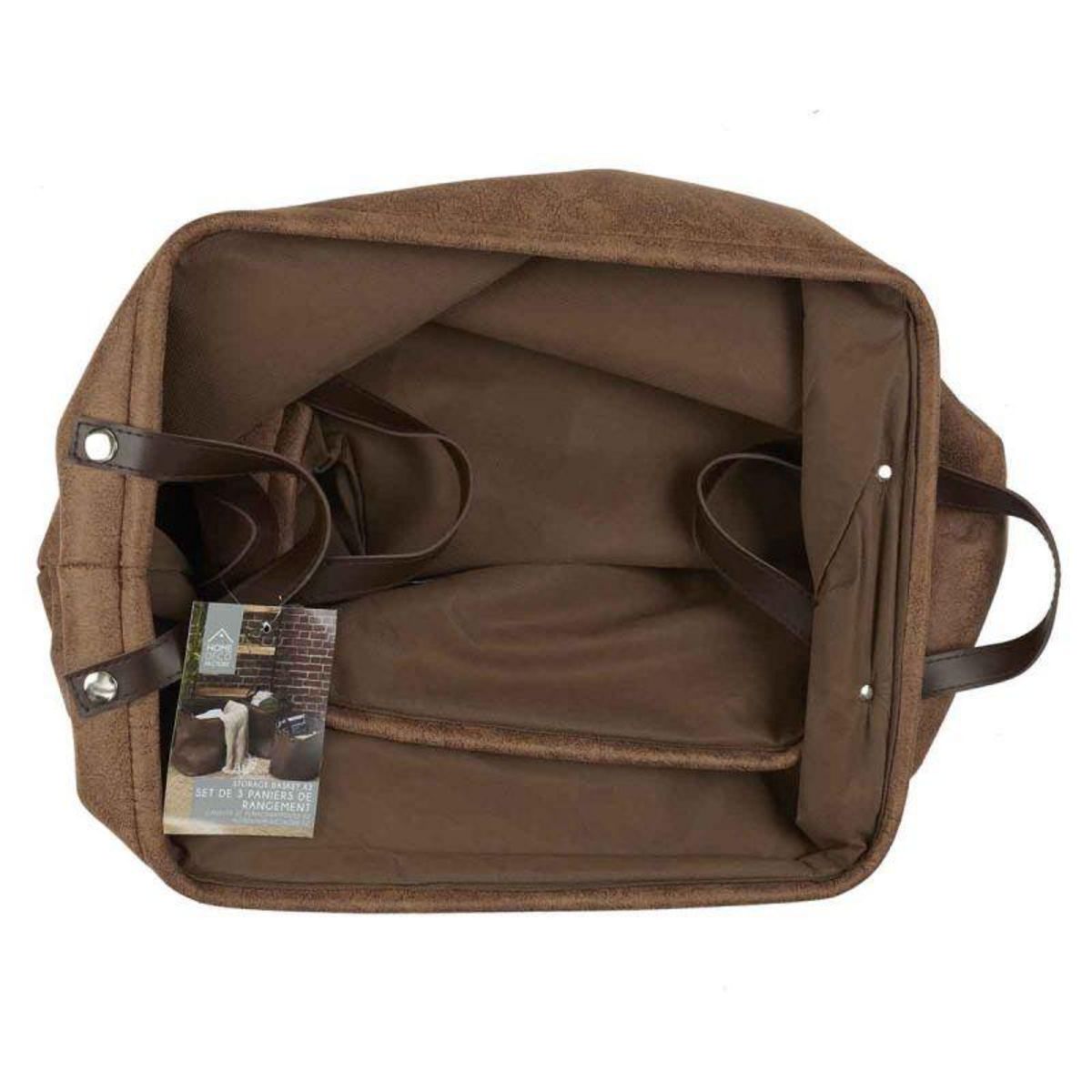 Paris Prix Lot de 3 Paniers de Rangement  Avida  36cm Marron