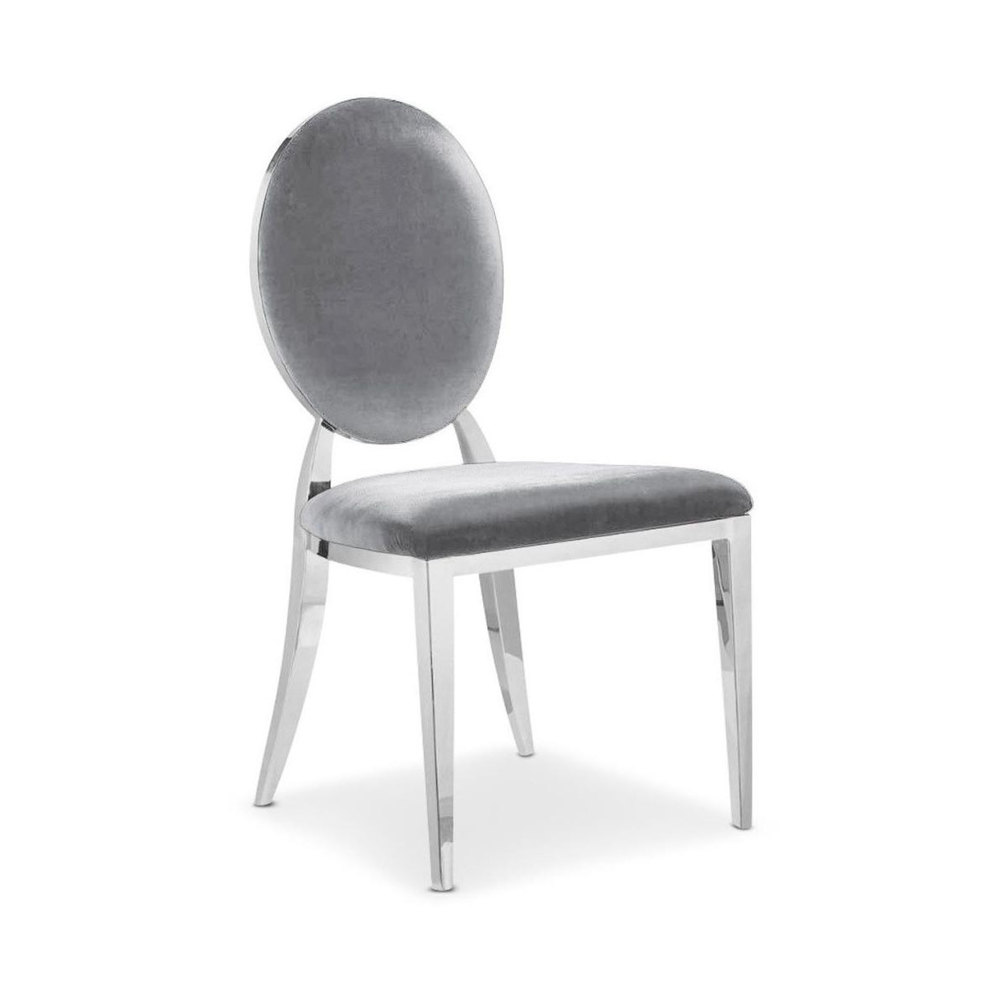 Voir la diapositive 2 : Paris Prix Lot de 2 Chaises Médaillon Velours  Tatianna  90cm Argent