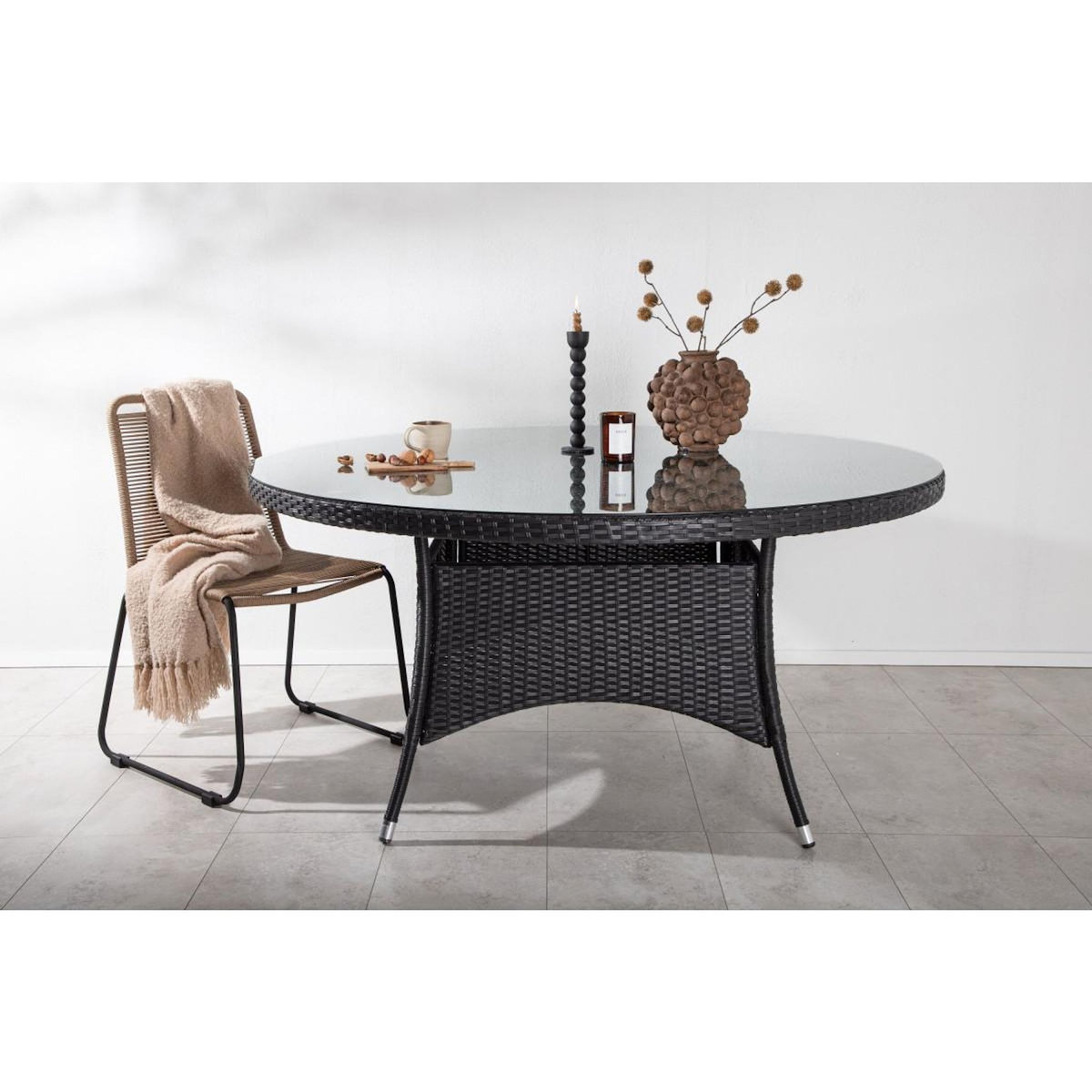Paris Prix Table de Jardin Ronde  Volta  150cm Noir