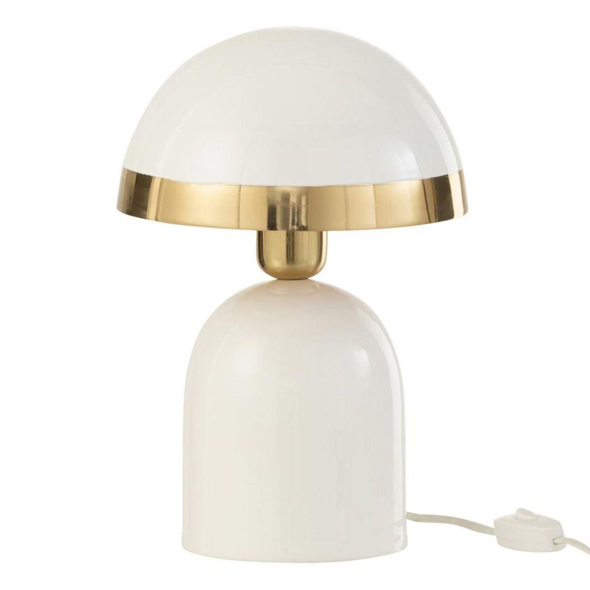 J-LINE Lampe à poser en métal  pearly  30cm blanc