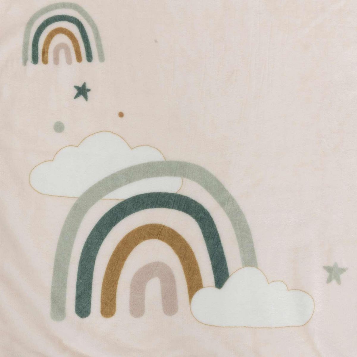 ATMOSPHERA Coffret couverture âge étape bébé Arc en ciel - Crème