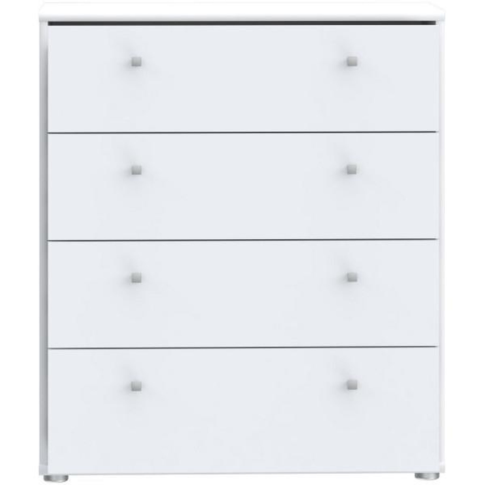 Voir la diapositive 4 : MARKET24 Commode TEMPRA – Couleur Blanc Mat – 4 Tiroirs – L 73,7 × P 34,8 × H 85,5 cm