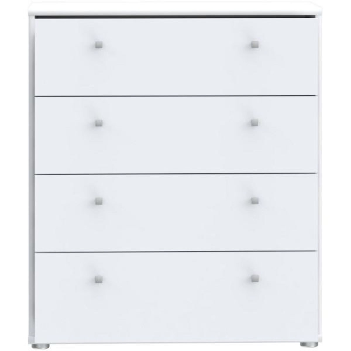 MARKET24 Commode TEMPRA – Couleur Blanc Mat – 4 Tiroirs – L 73,7 × P 34,8 × H 85,5 cm