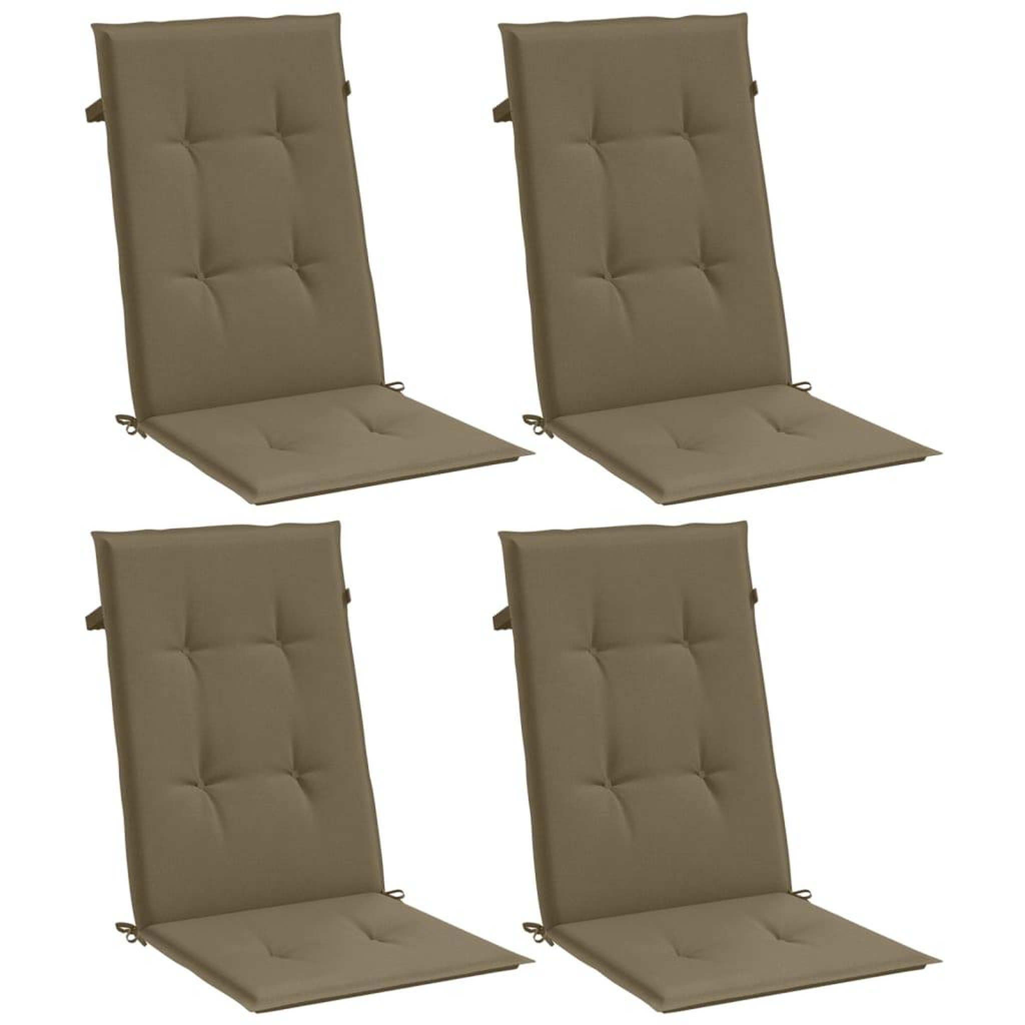 Voir la diapositive 3 : VIDAXL Coussins de chaise a dossier haut lot de 4 taupe melange tissu