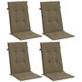 Voir la diapositive 3 : VIDAXL Coussins de chaise a dossier haut lot de 4 taupe melange tissu