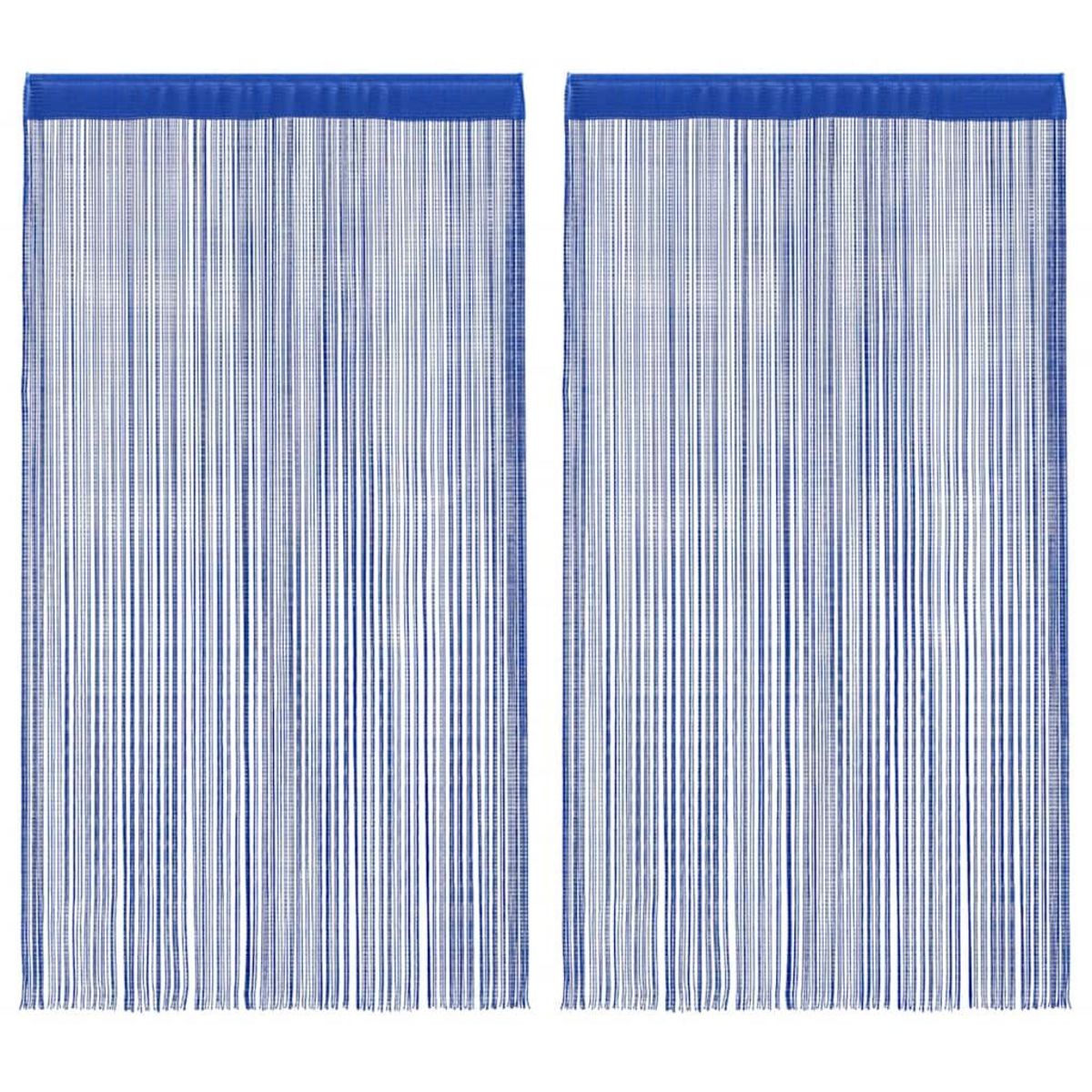 VIDAXL Rideau en fils 2 pcs 140 x 250 cm Bleu