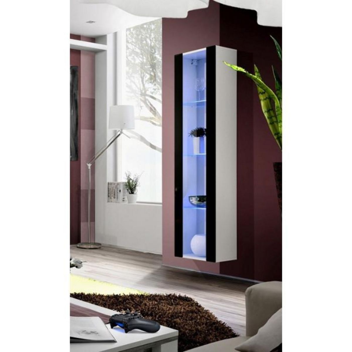 Paris Prix Vitrine LED Murale Design  Fly II  170cm Noir & Blanc
