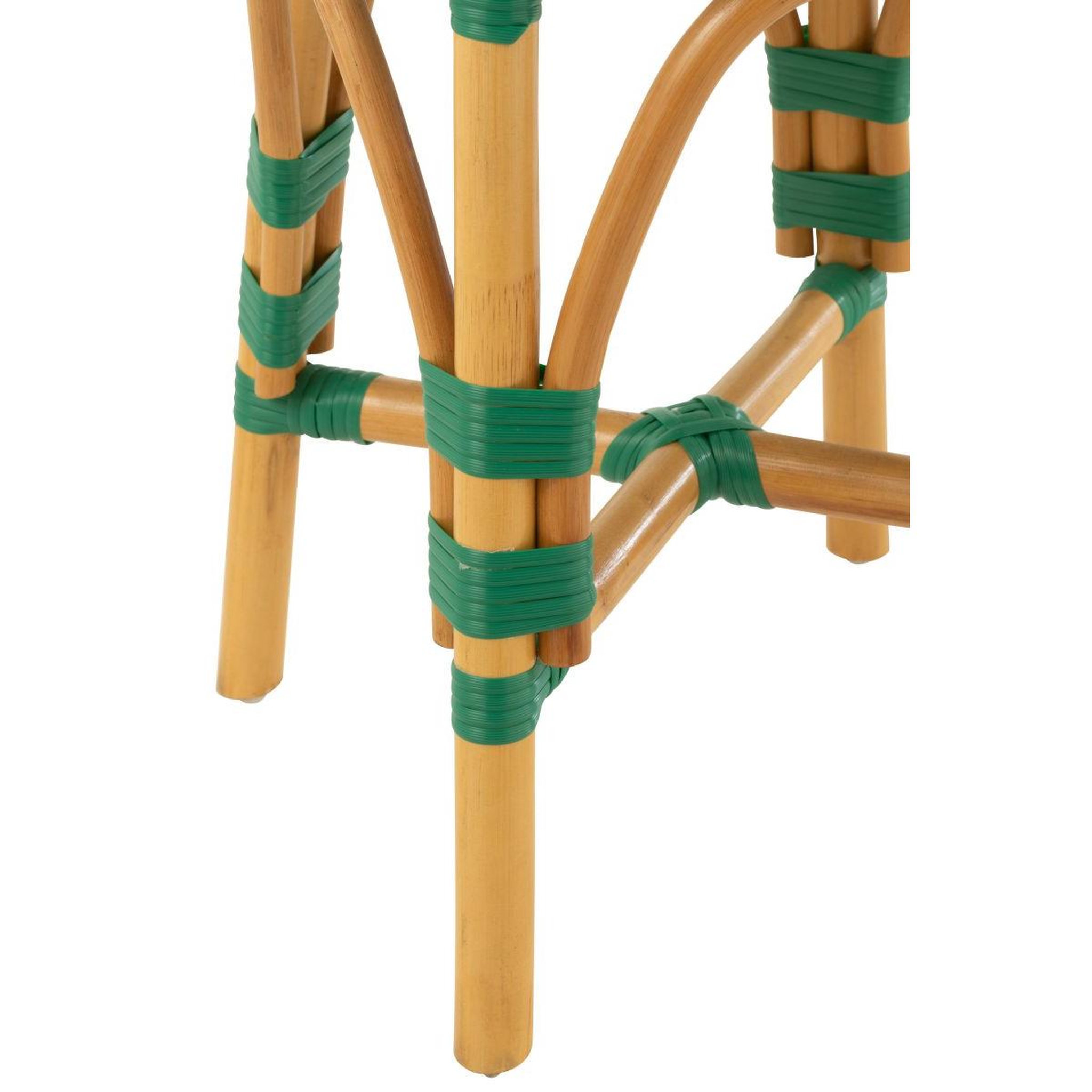 Voir la diapositive 4 : J-LINE Tabouret en rotin  danial  44cm vert foncé