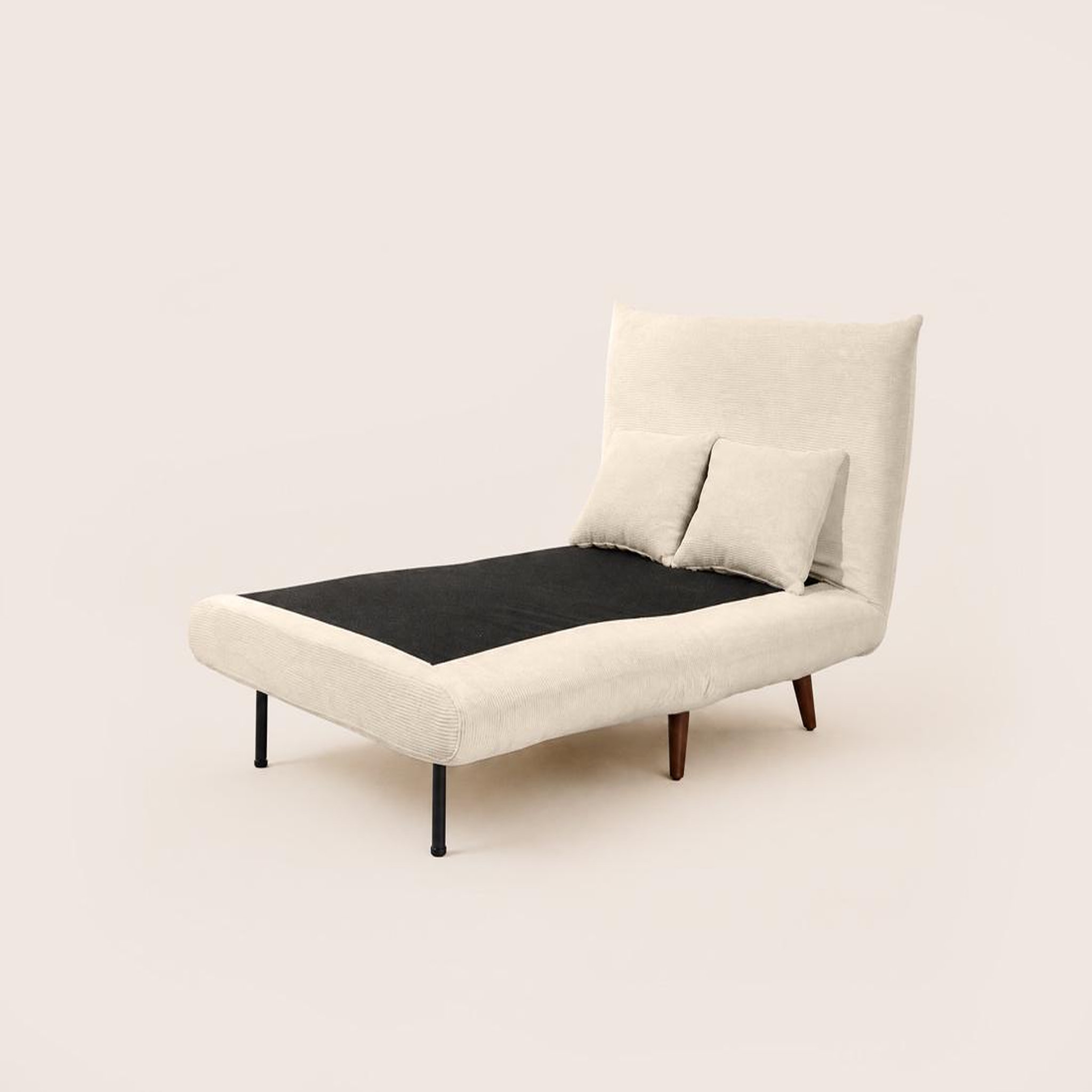 Voir la diapositive 4 : BEST MOBILIER Lumi - banquette convertible clic-clac 1 place en velours côtelé