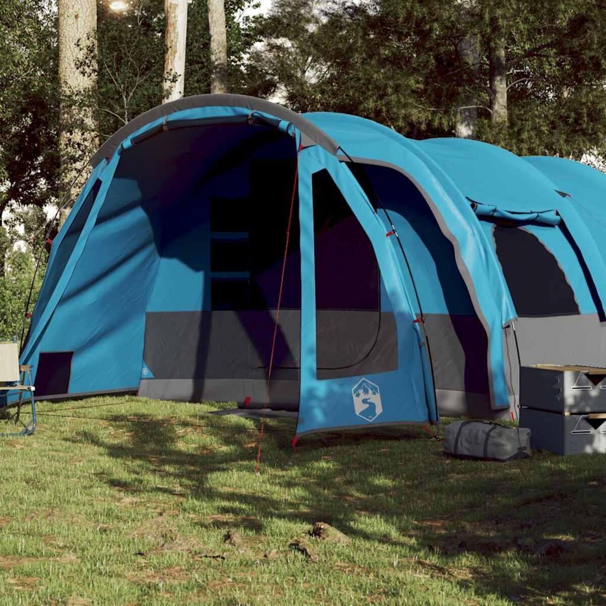 VIDAXL Tente familiale tunnel 8 personnes bleu impermeable
