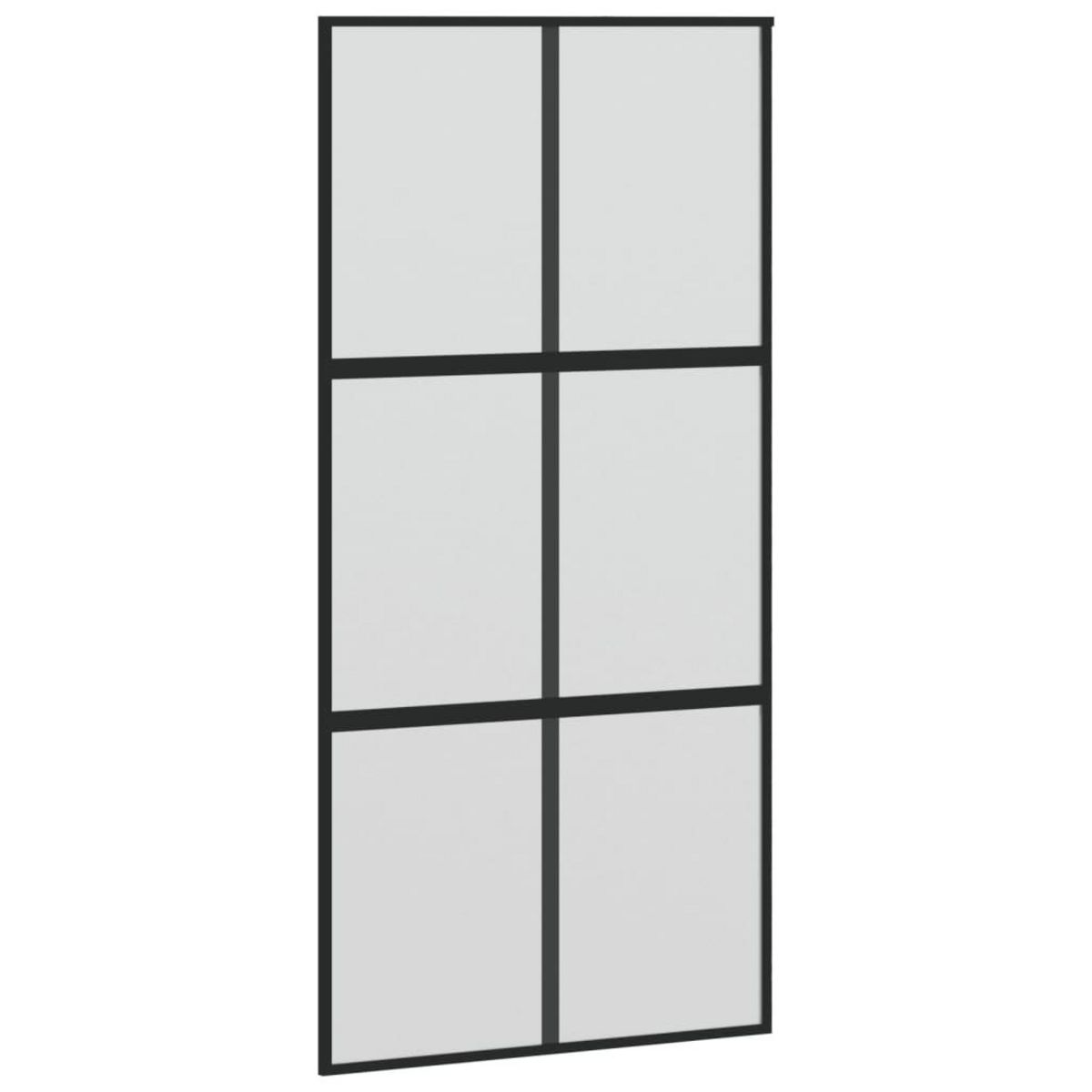 VIDAXL Porte coulissante noir 102,5x205 cm verre trempe aluminium