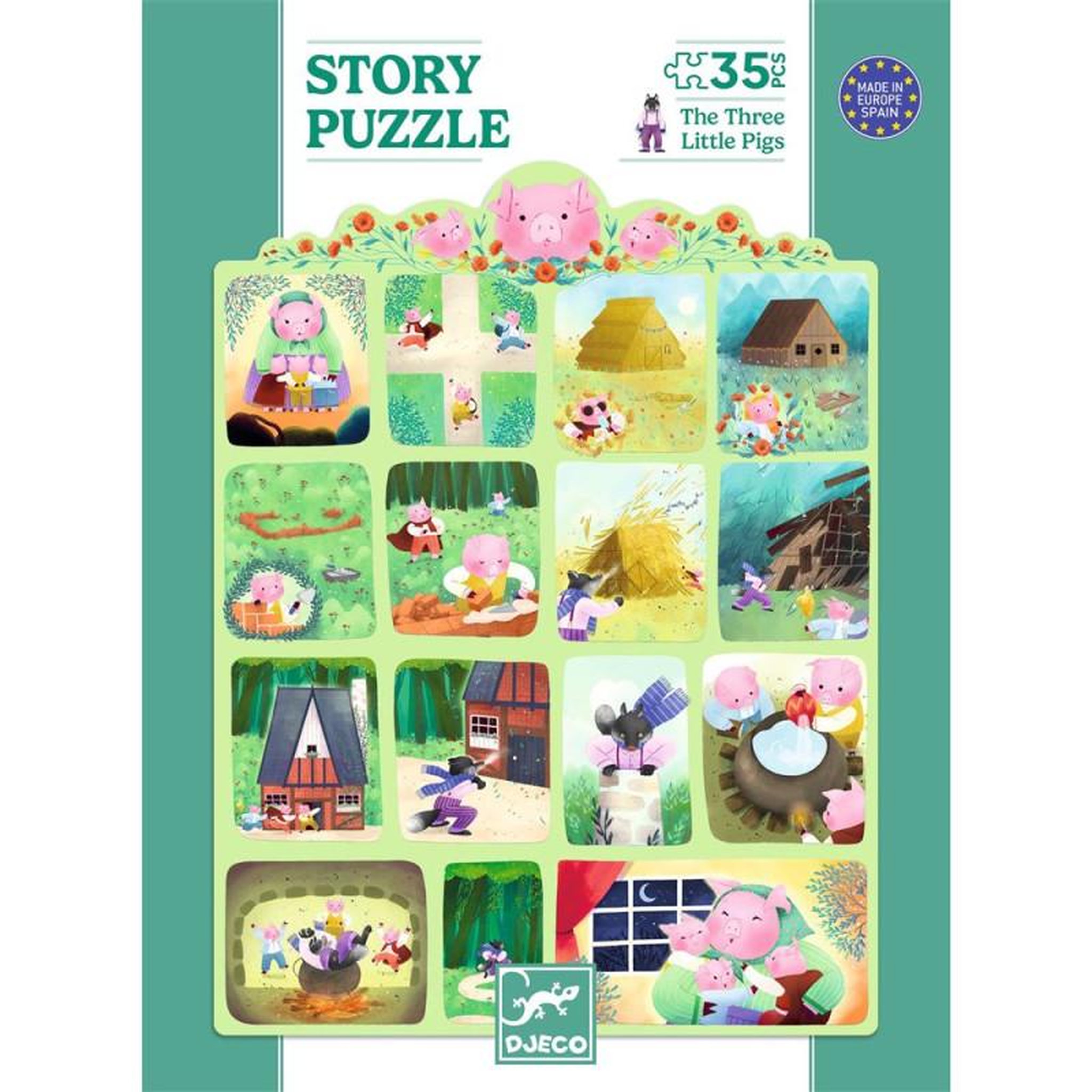 Djeco Puzzle 35 pièces Djeco Les Trois Petits Cochons