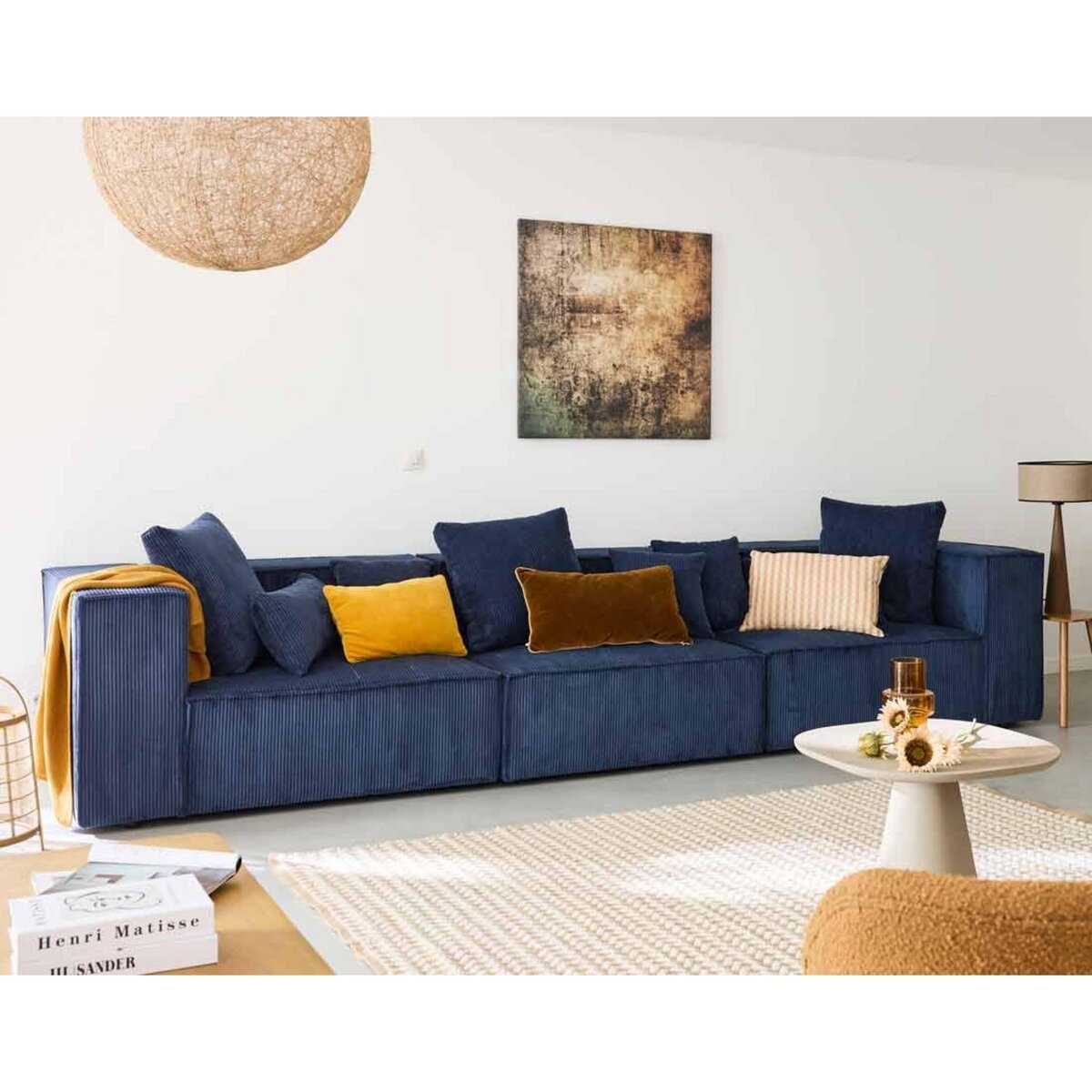 LISA DESIGN Colombine - canapé modulable droit - 3 places - en velours côtelé