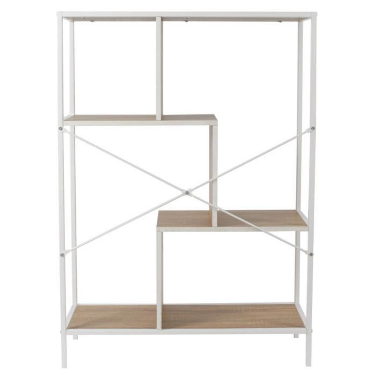 Paris Prix Étagère Design  Edison 113cm Naturel & Blanc