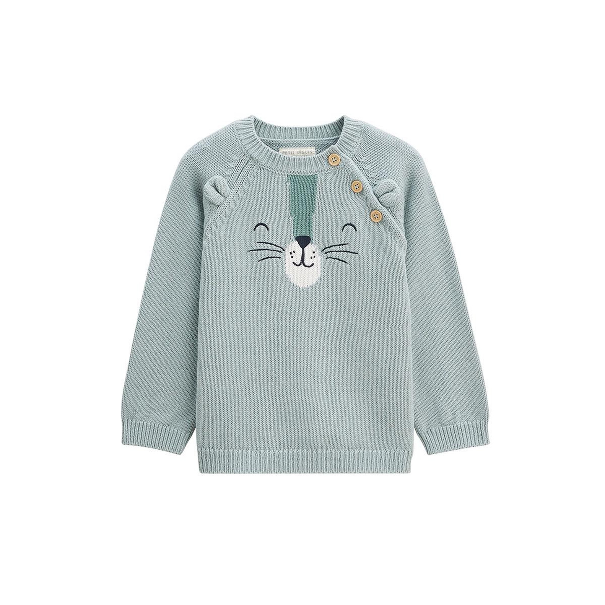 Petit Béguin Pull enfant en tricot Oscar. Coloris disponibles : Beige