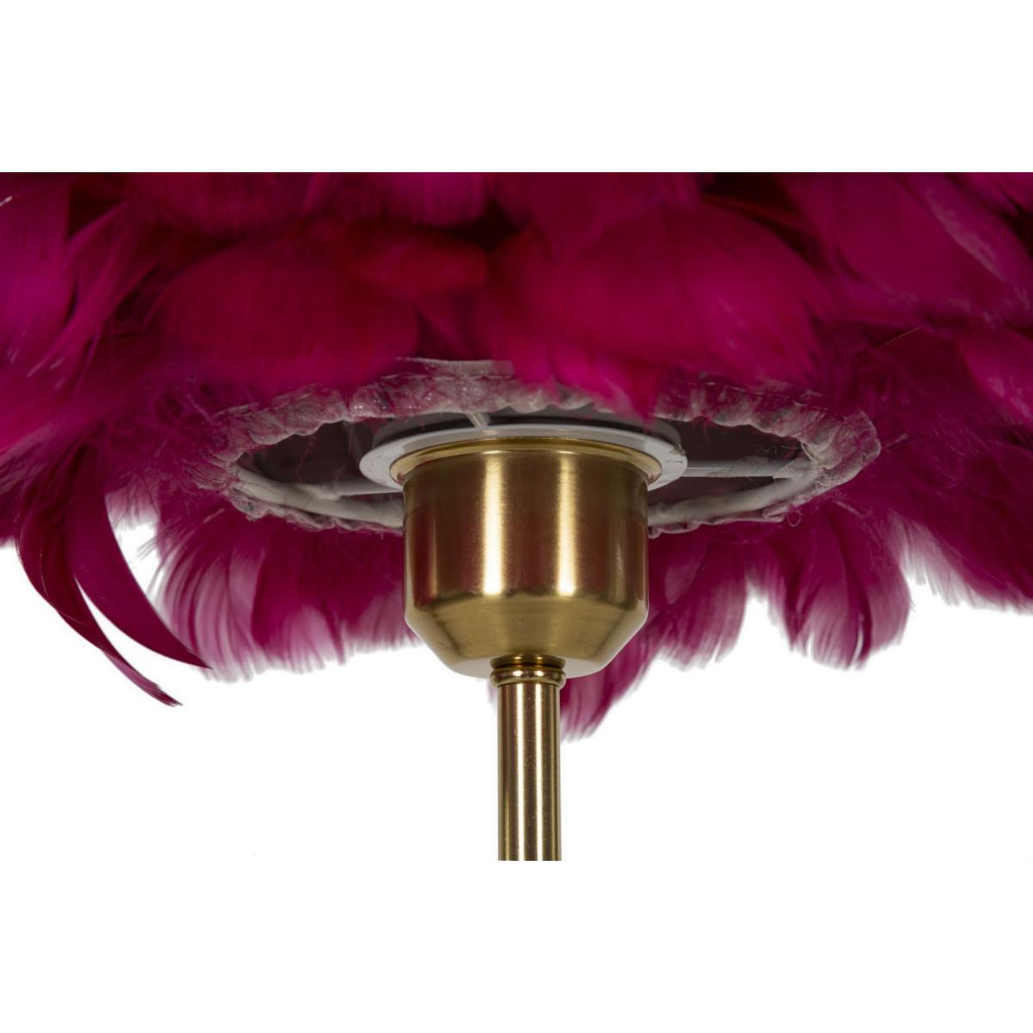 Voir la diapositive 3 : Paris Prix Lampe à poser imitation plume  ball  50cm or & bordeaux