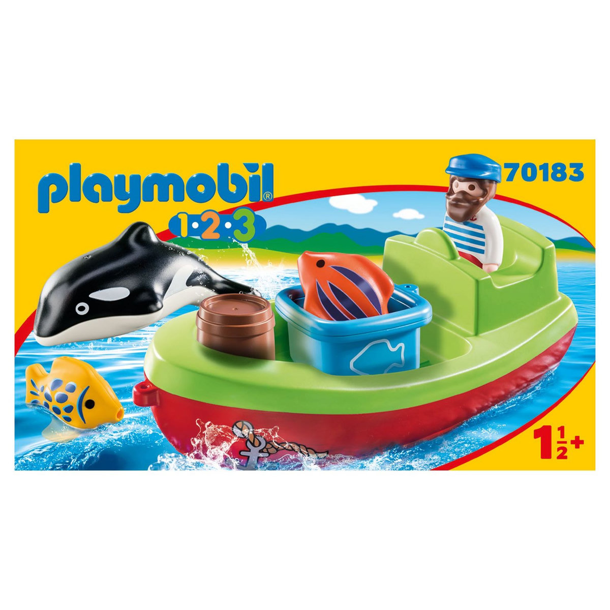 PLAYMOBIL 70183 - 1.2.3 - Bateau et pêcheur